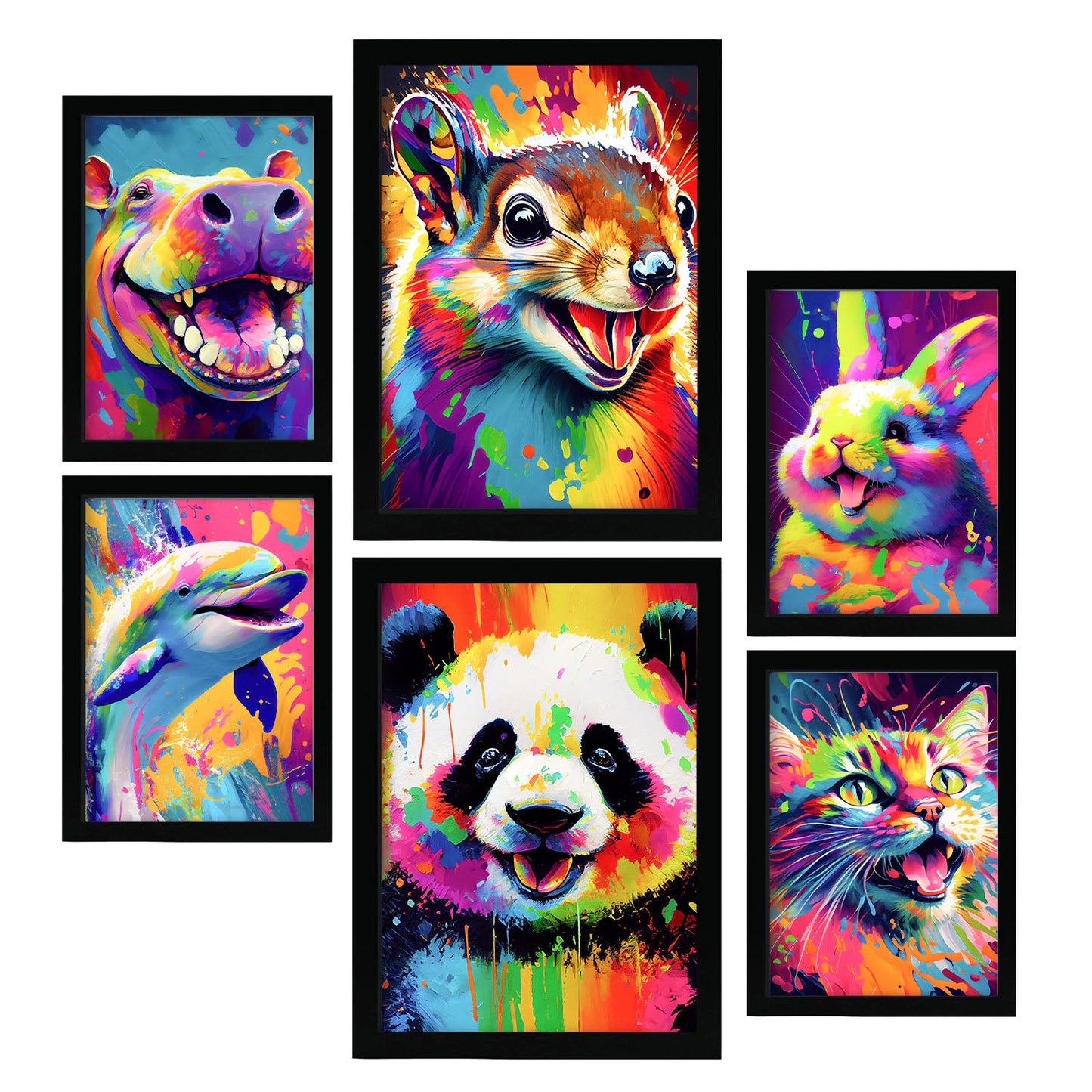 Set Abstracto de Animales Nacnic - Láminas para Dormitorio