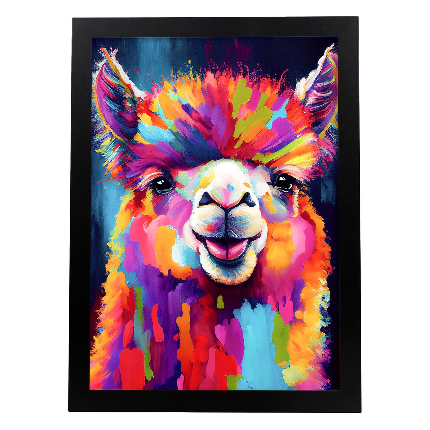 Nacnic Abstract smiling Alpaca in Lisa Fran Style_2. Aesthetic Wall Art Prints for Bedroom or Living Room Design.