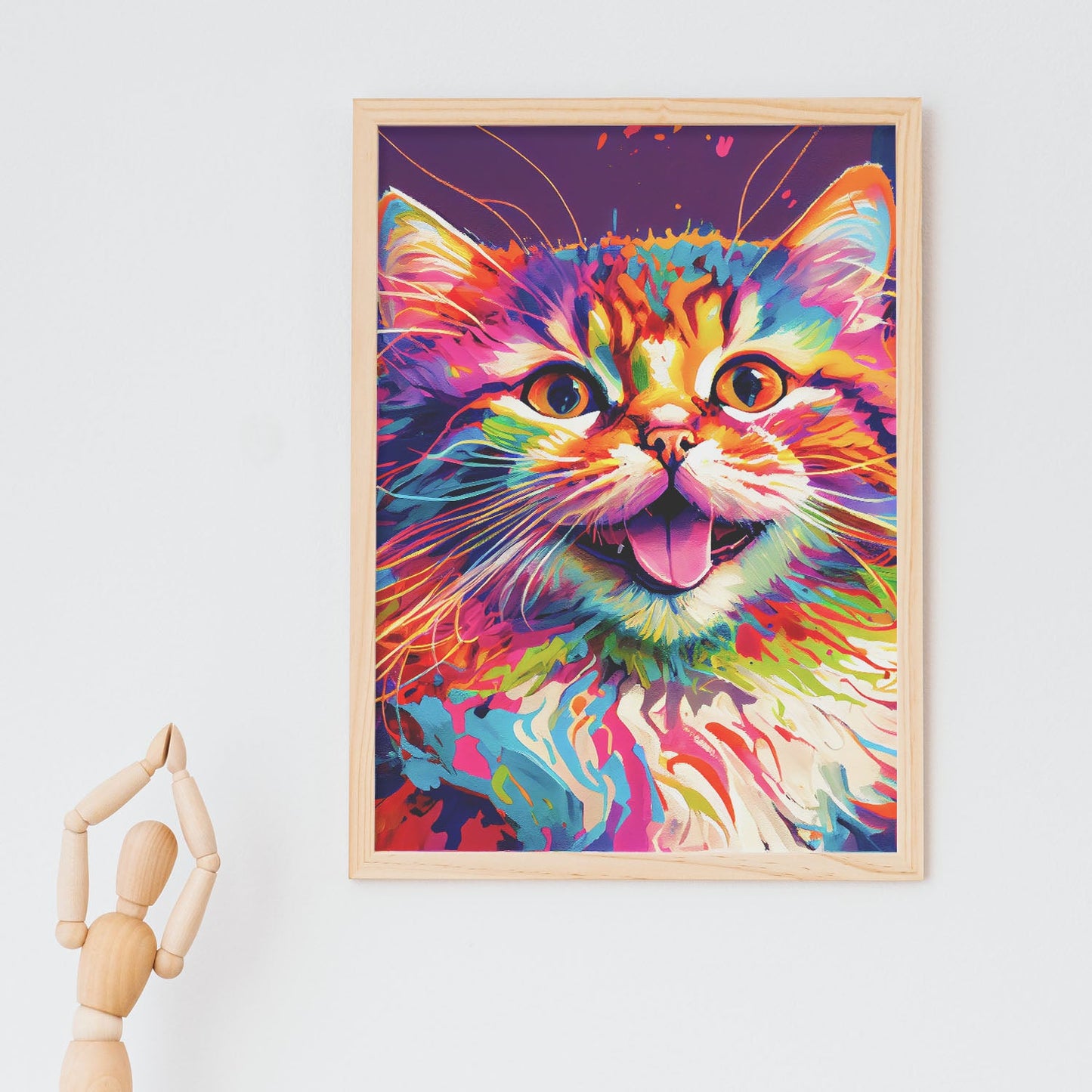 Lamina Nacnic de Gato Sonriente Abstracto Estilo Lisa Fran