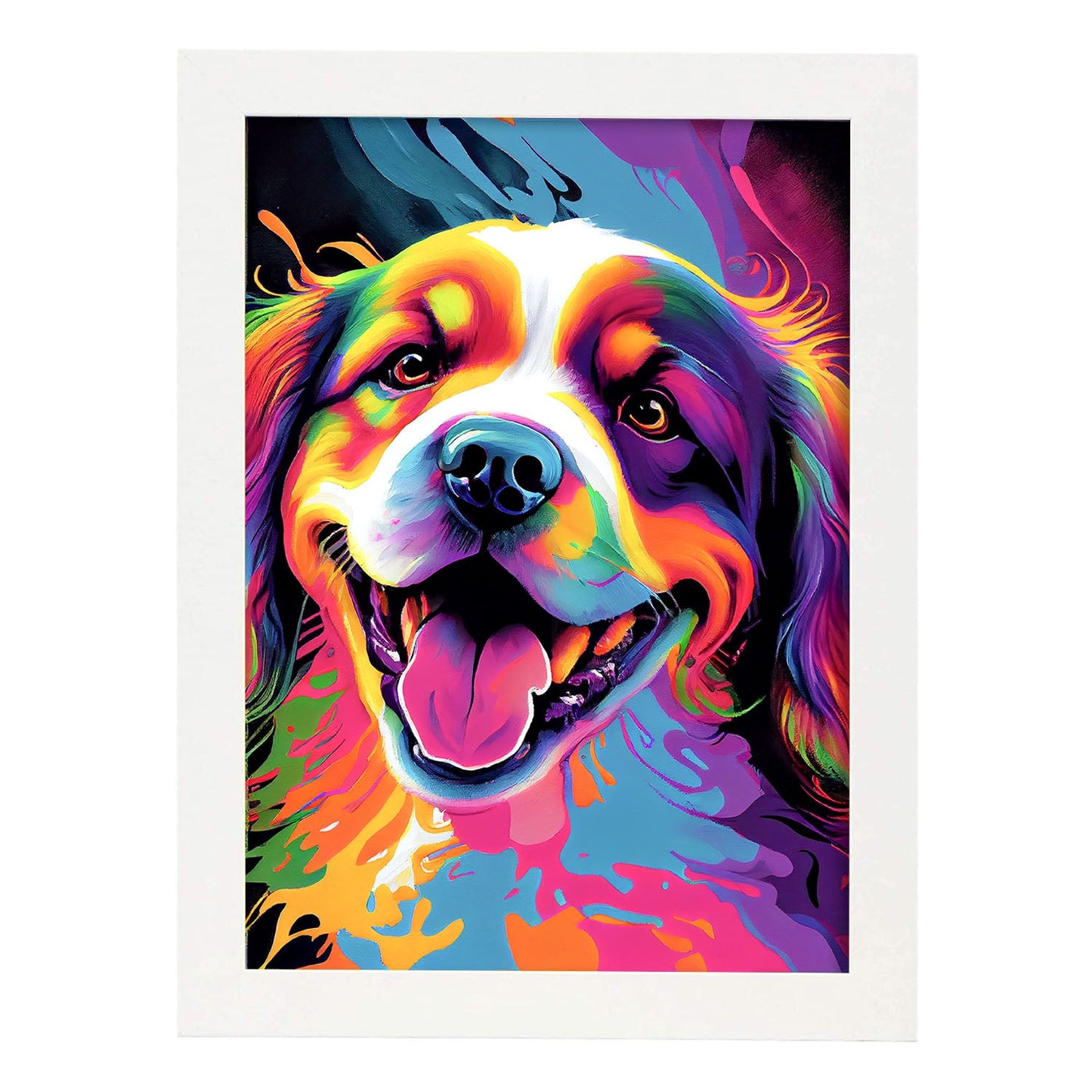 Lámina Abstracta de Perro Sonriente al Estilo Lisa Fran Nacnic