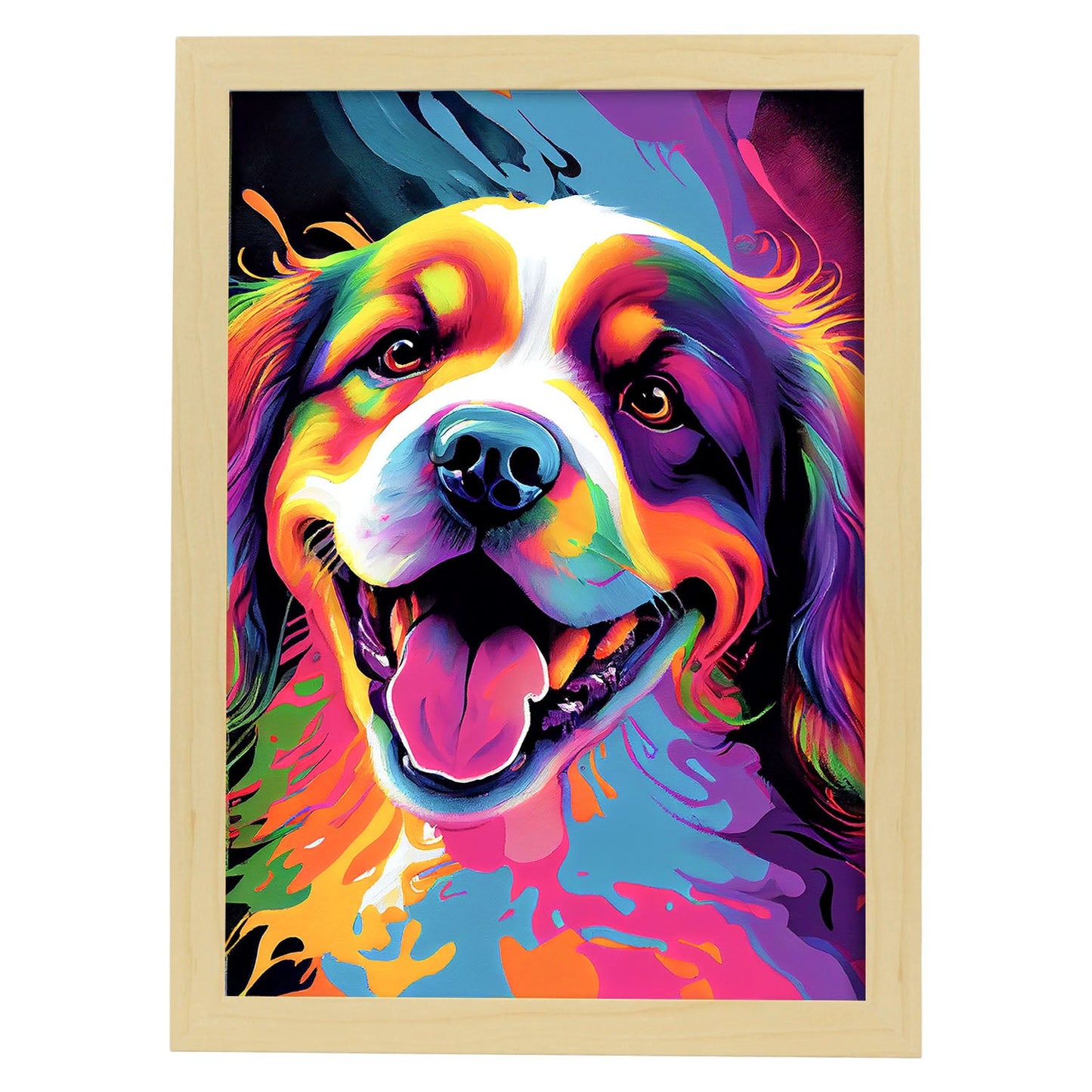 Lámina Abstracta de Perro Sonriente al Estilo Lisa Fran Nacnic