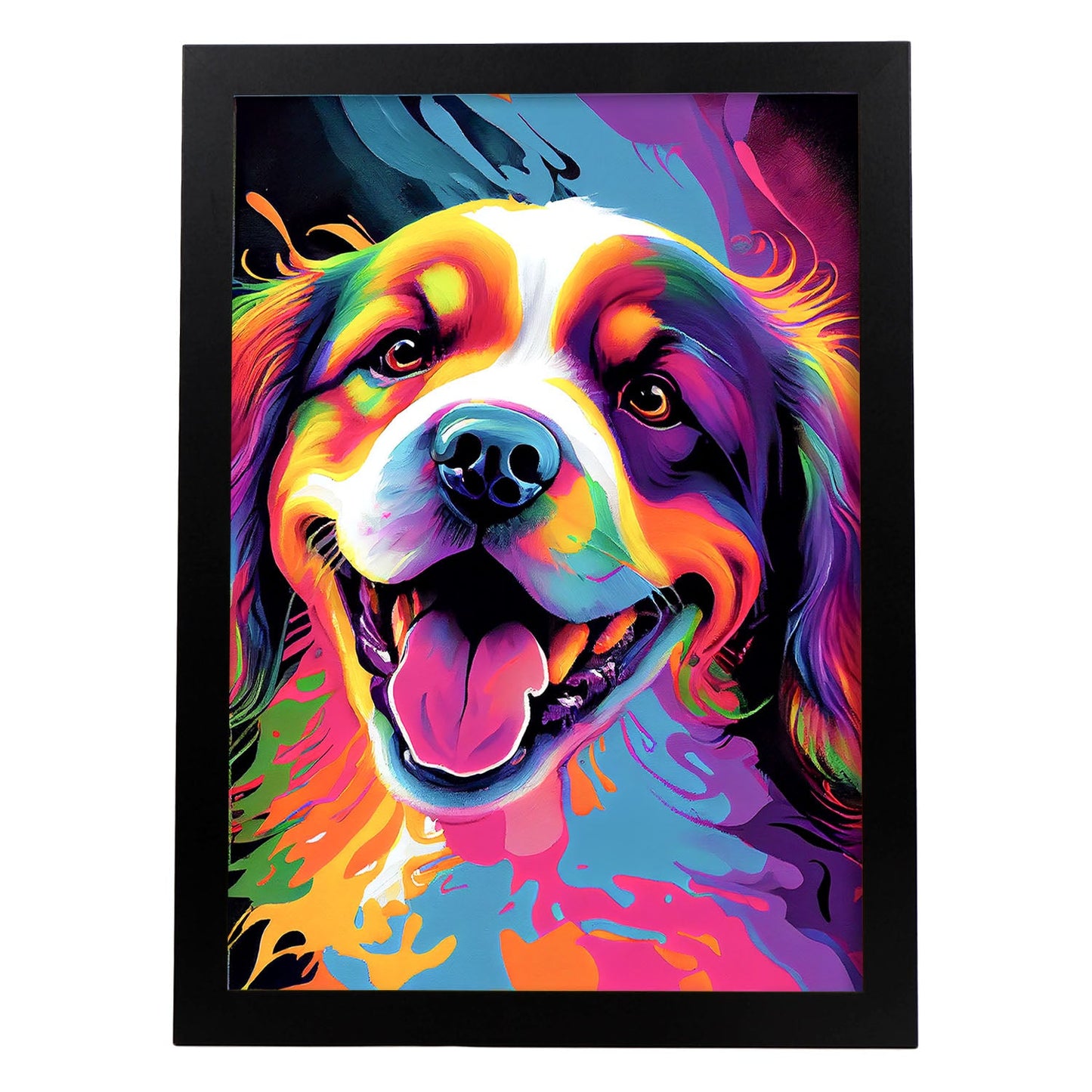 Lámina Abstracta de Perro Sonriente al Estilo Lisa Fran Nacnic