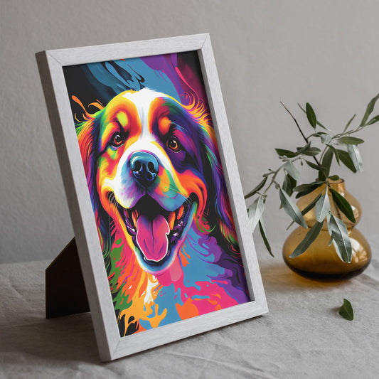 Lámina Abstracta de Perro Sonriente al Estilo Lisa Fran Nacnic