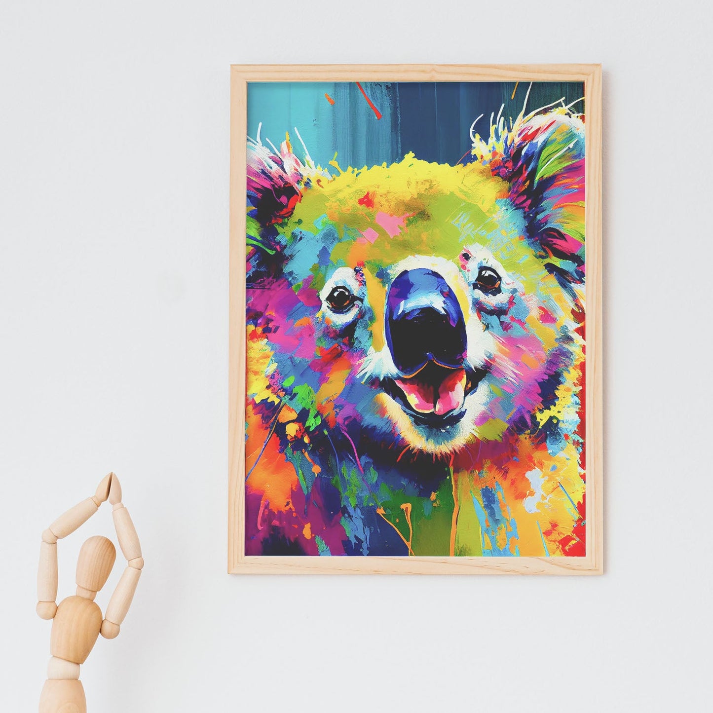 Lámina Nacnic Abstracto Koala Sonriente Estilo Lisa Fran
