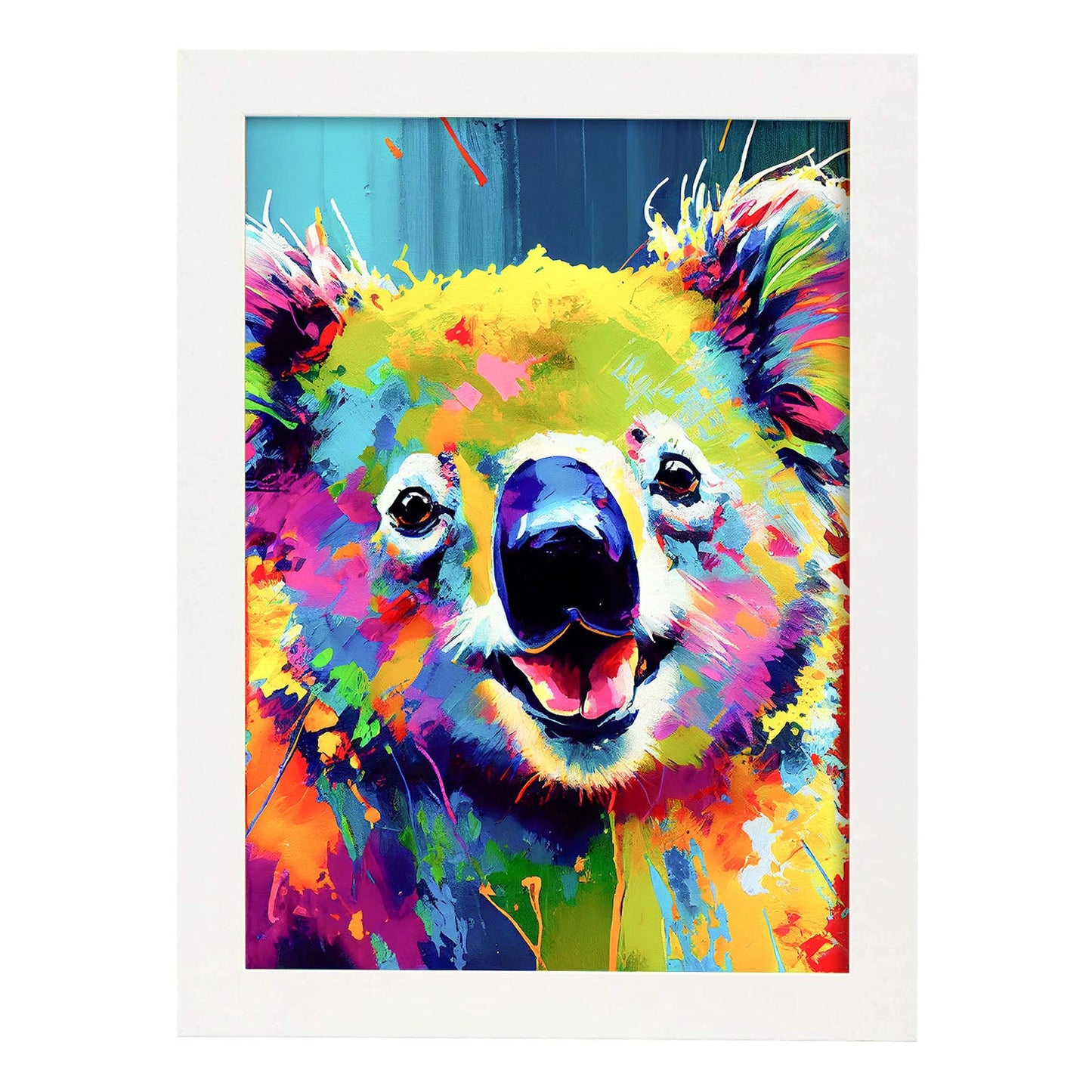 Lámina Nacnic Abstracto Koala Sonriente Estilo Lisa Fran