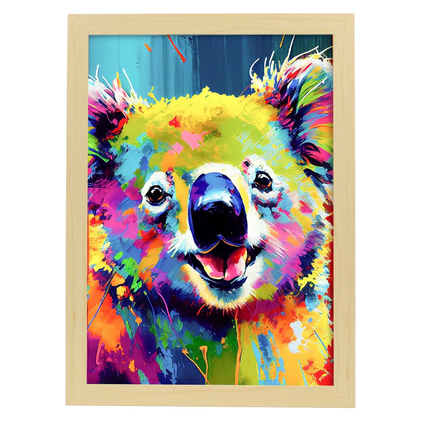 Lámina Nacnic Abstracto Koala Sonriente Estilo Lisa Fran