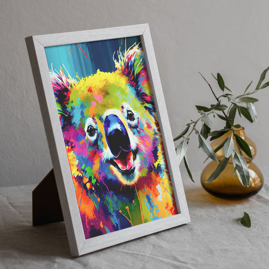 Lámina Nacnic Abstracto Koala Sonriente Estilo Lisa Fran