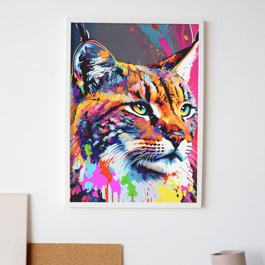 Lámina Nacnic de Lince Sonriente en Estilo Lisa Fran Abstracto