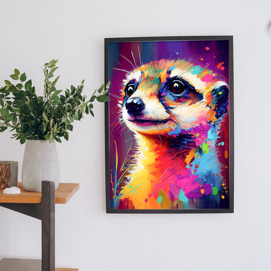 Lámina Nacnic de Meerkat Sonriente Estilo Lisa Fran Abstracto