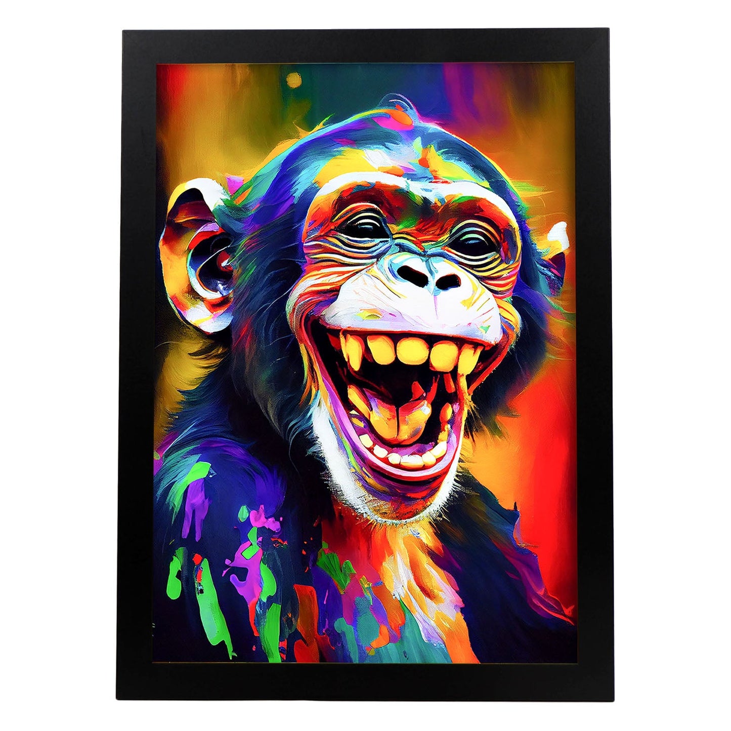 Lámina Nacnic Abstracta de Mono Sonriente Estilo Lisa Fran