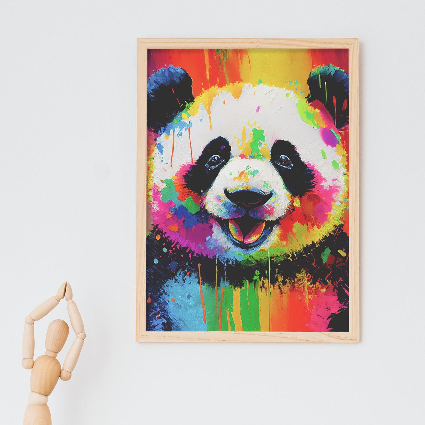 Nacnic Abstract smiling Panda in Lisa Fran Style_1. Aesthetic Wall Art Prints for Bedroom or Living Room Design.