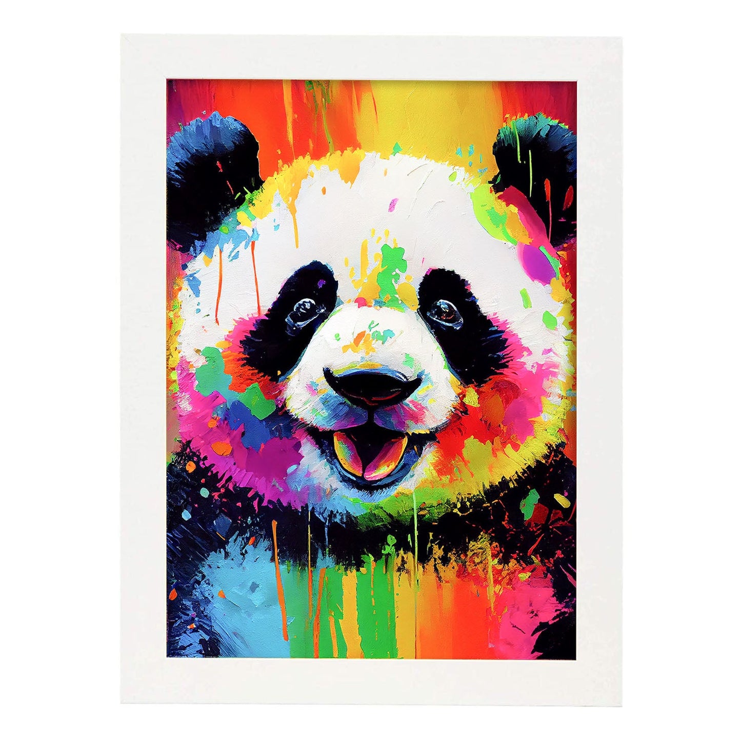 Nacnic Abstract smiling Panda in Lisa Fran Style_1. Aesthetic Wall Art Prints for Bedroom or Living Room Design.