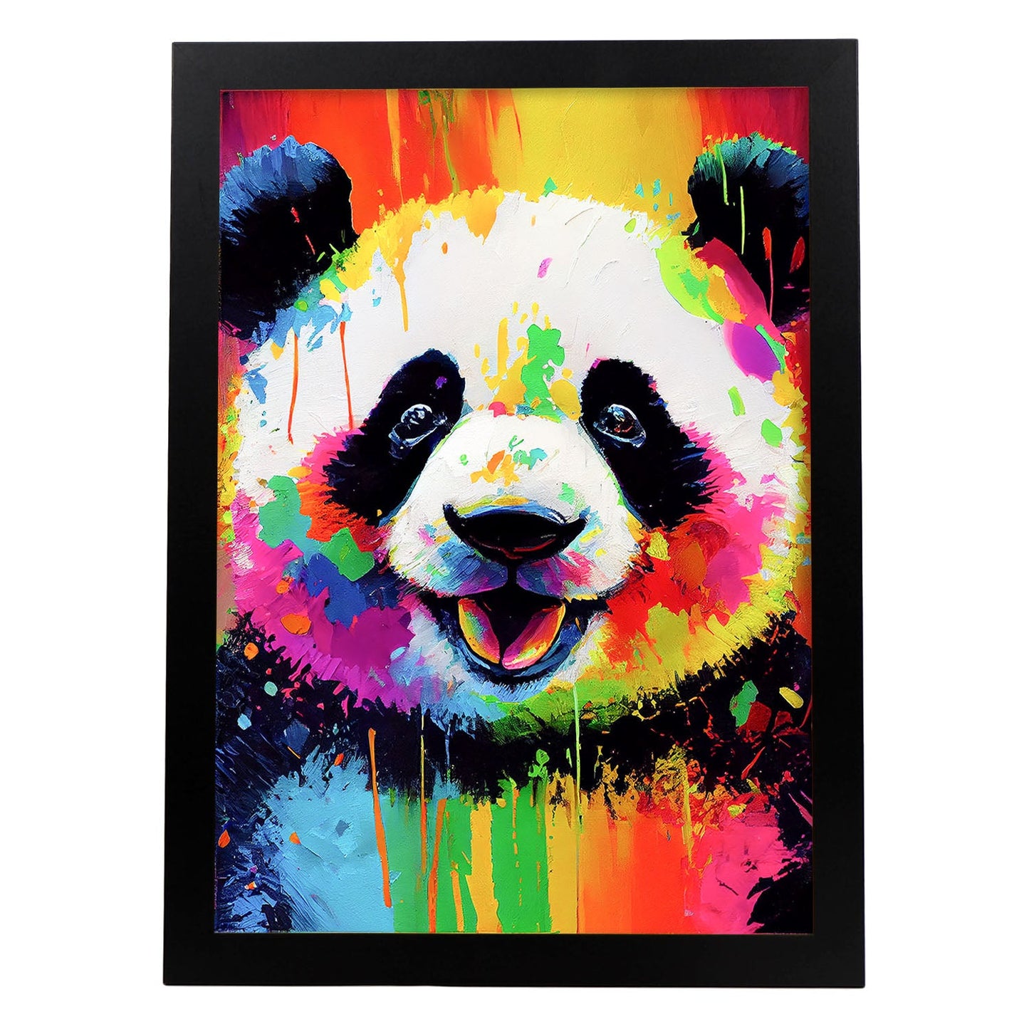 Nacnic Abstract smiling Panda in Lisa Fran Style_1. Aesthetic Wall Art Prints for Bedroom or Living Room Design.
