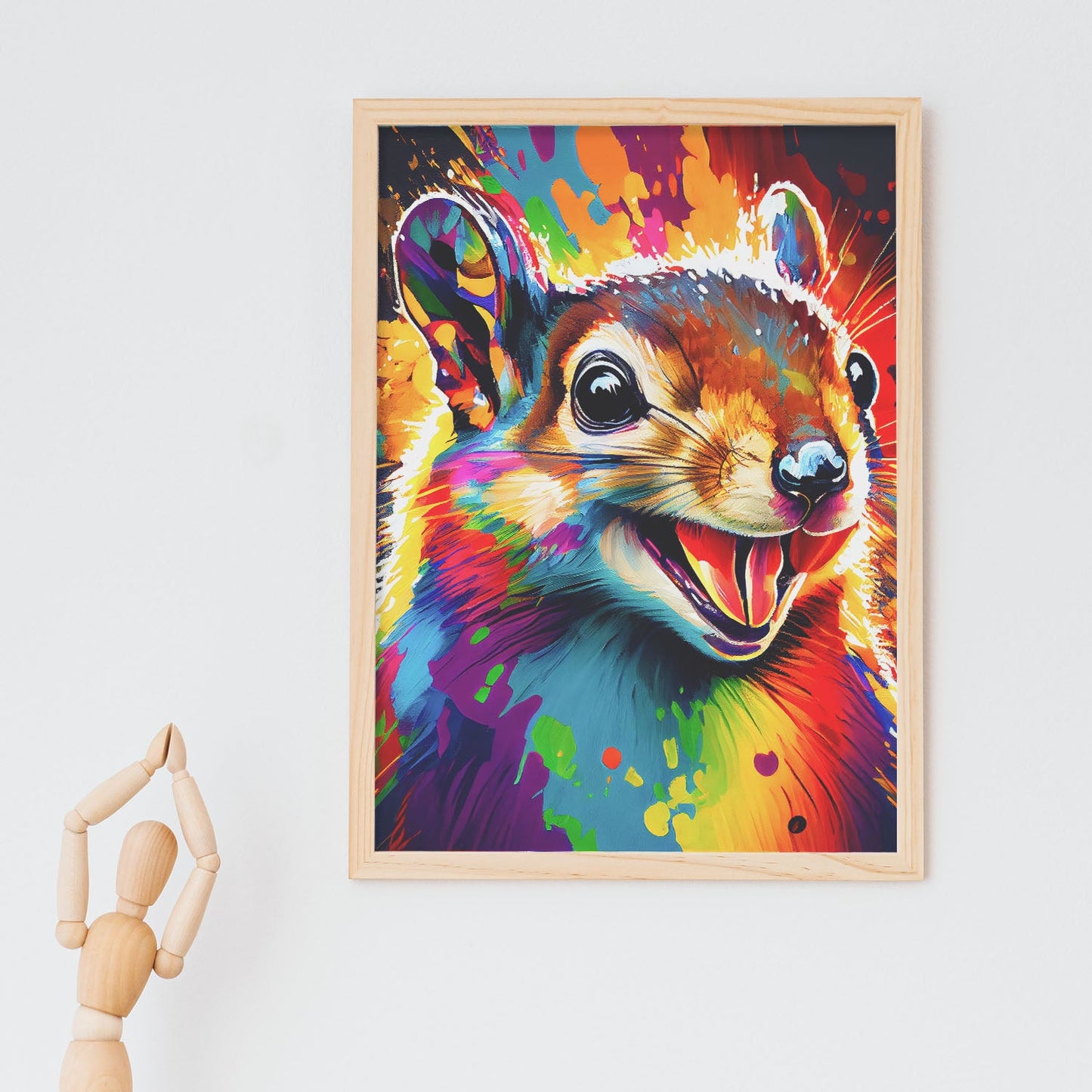 Lámina Abstracta de Ardilla Sonriente Estilo Lisa Fran de Nacnic