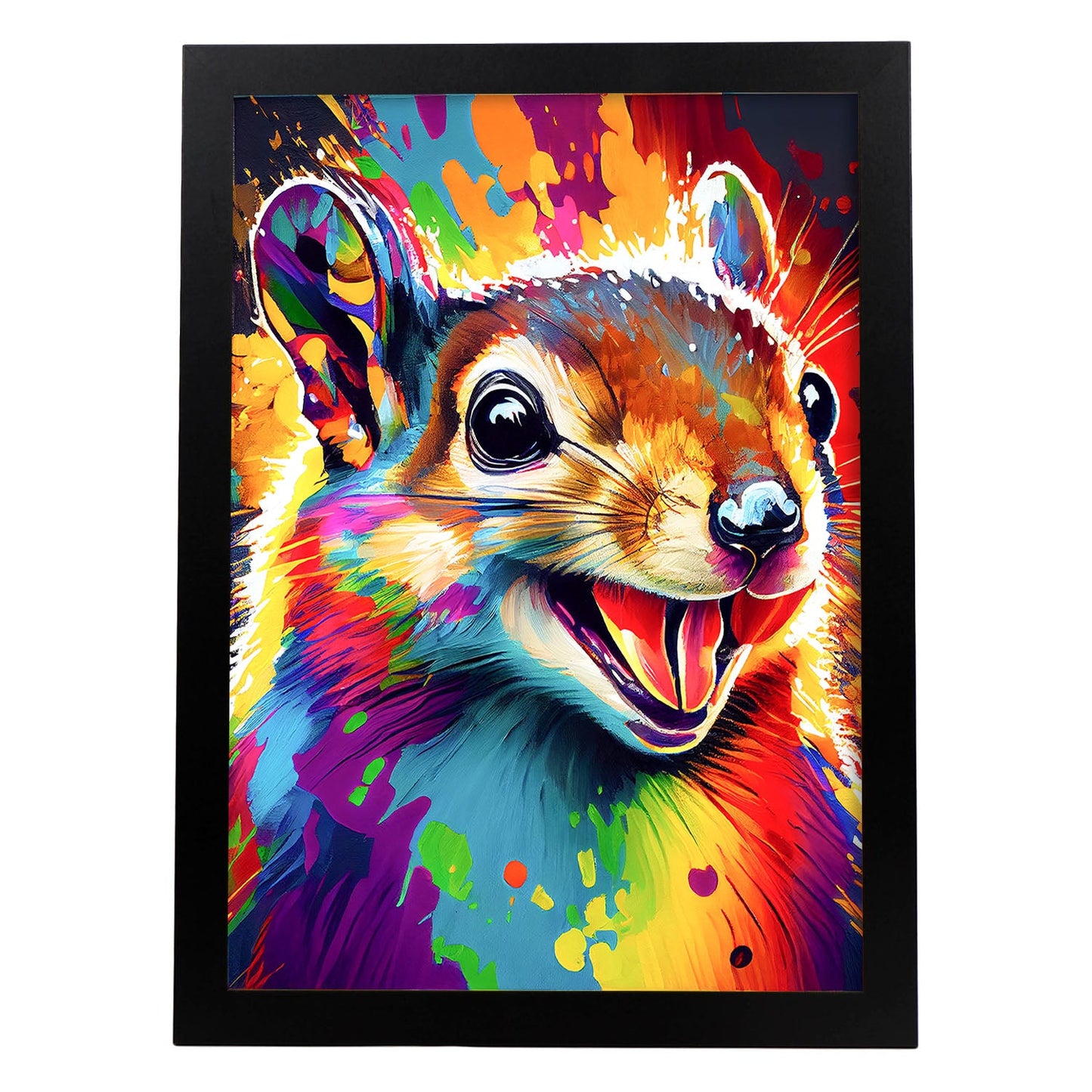Lámina Abstracta de Ardilla Sonriente Estilo Lisa Fran de Nacnic