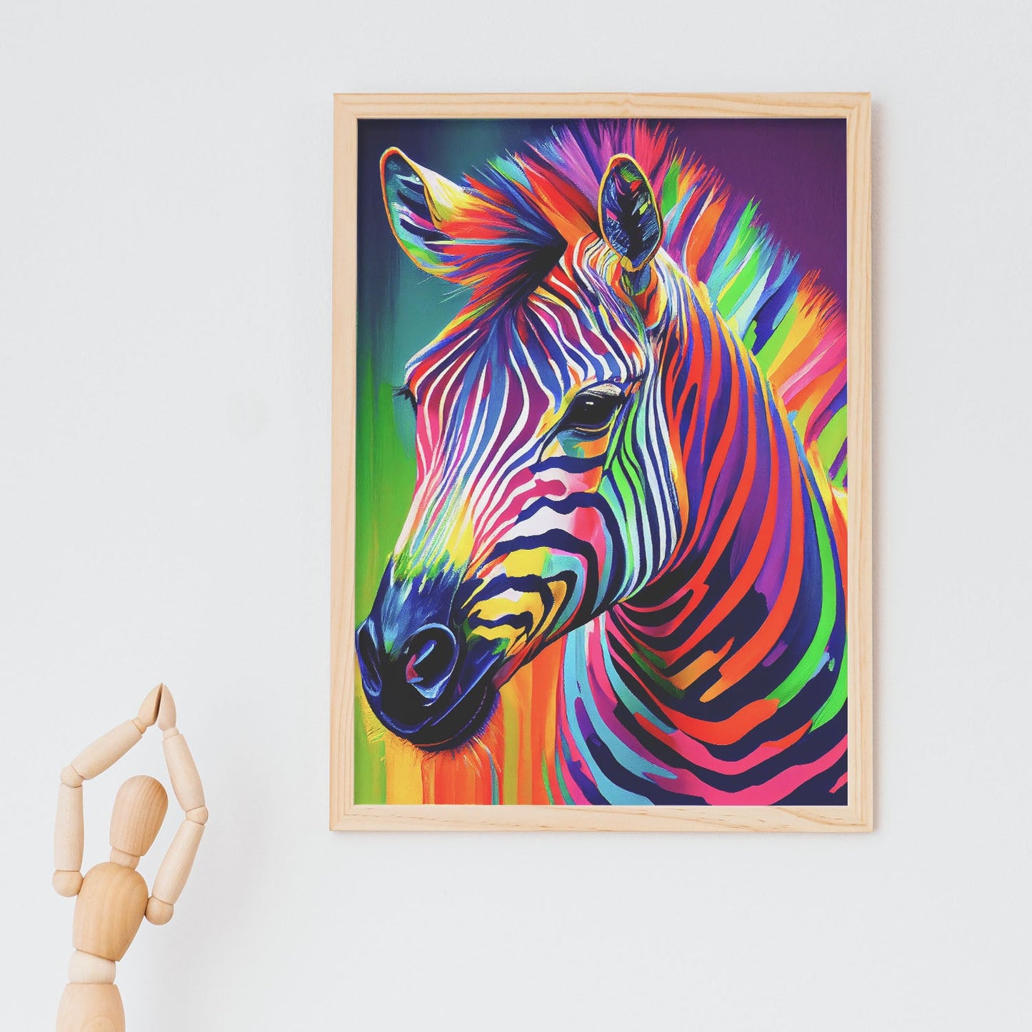 Lámina de Cebra Sonriente Abstracta en Estilo Lisa Fran de Nacnic