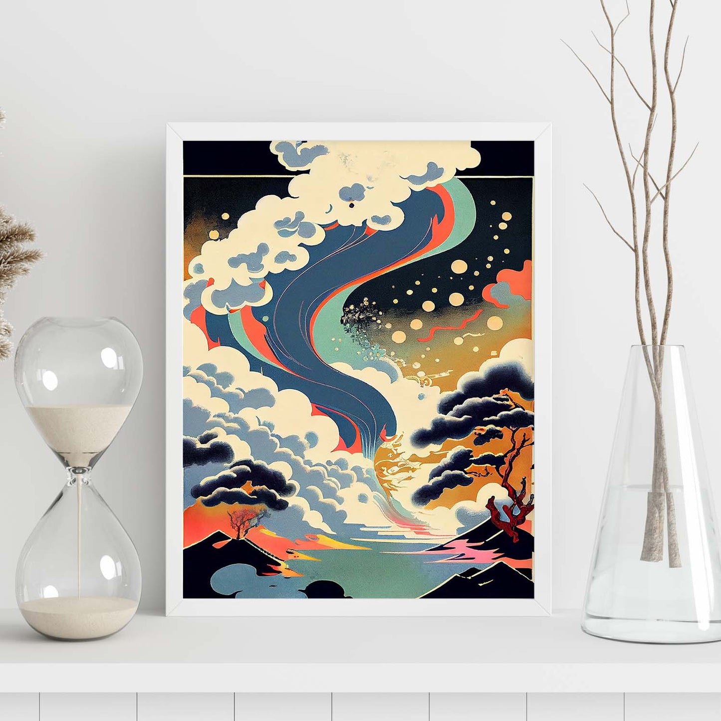 Nacnic Abstract Surreal Ukiyo 11. estampados de arte estético de pared para el diseño de dormitorio o sala de estar.-Artwork-Nacnic-Nacnic Estudio SL