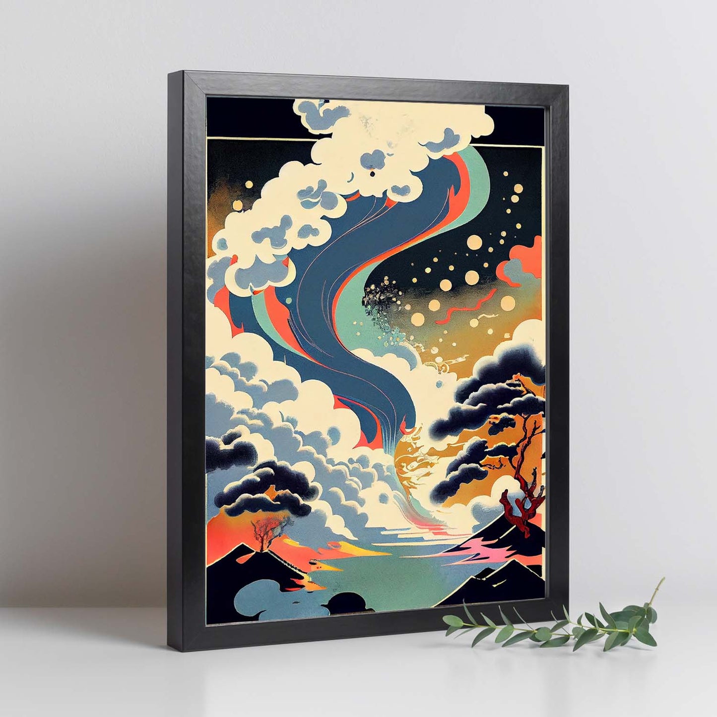 Nacnic Abstract Surreal Ukiyo 11. estampados de arte estético de pared para el diseño de dormitorio o sala de estar.-Artwork-Nacnic-Nacnic Estudio SL