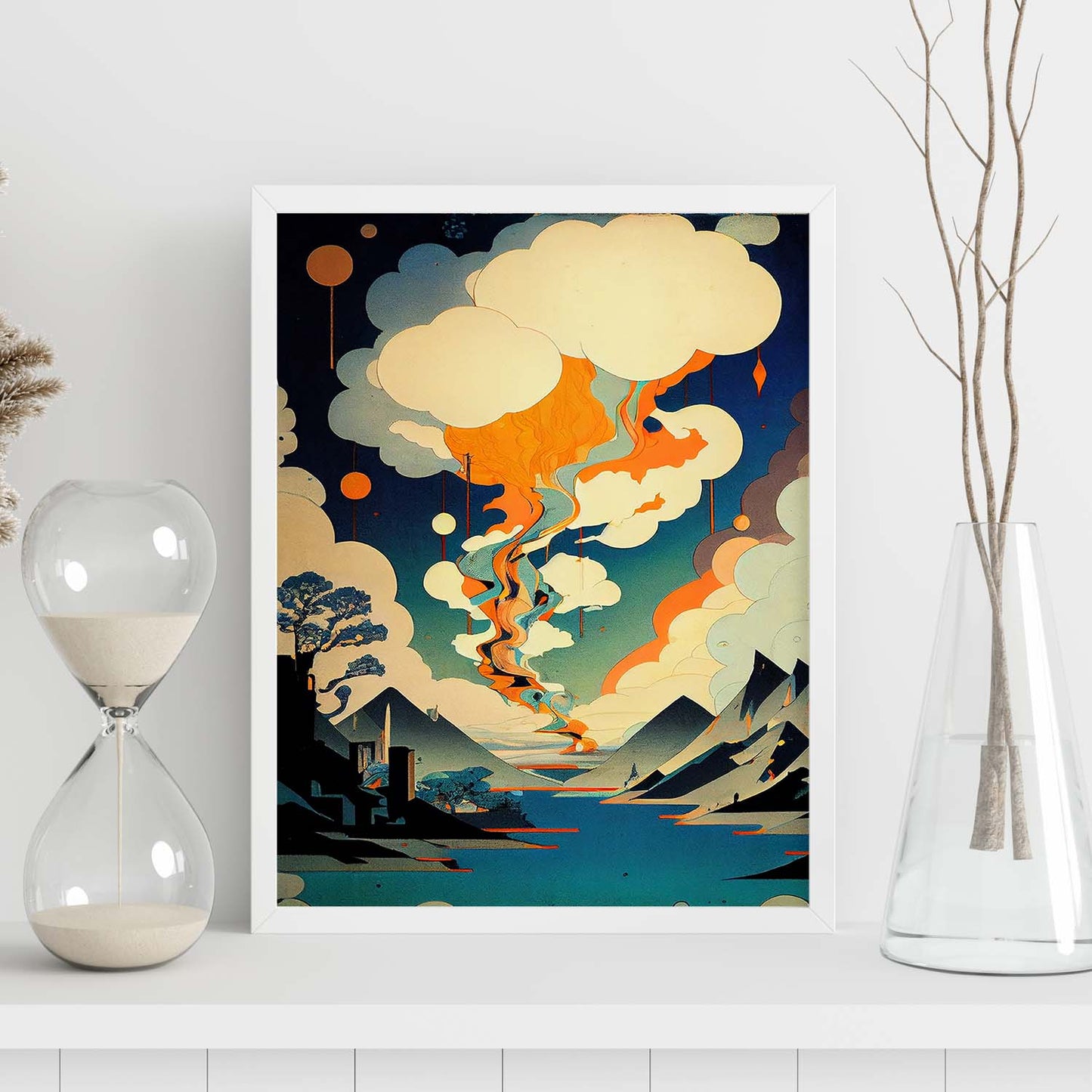 Nacnic Abstract Surreal Ukiyo 13. estampados de arte estético de pared para el diseño de dormitorio o sala de estar.-Artwork-Nacnic-Nacnic Estudio SL