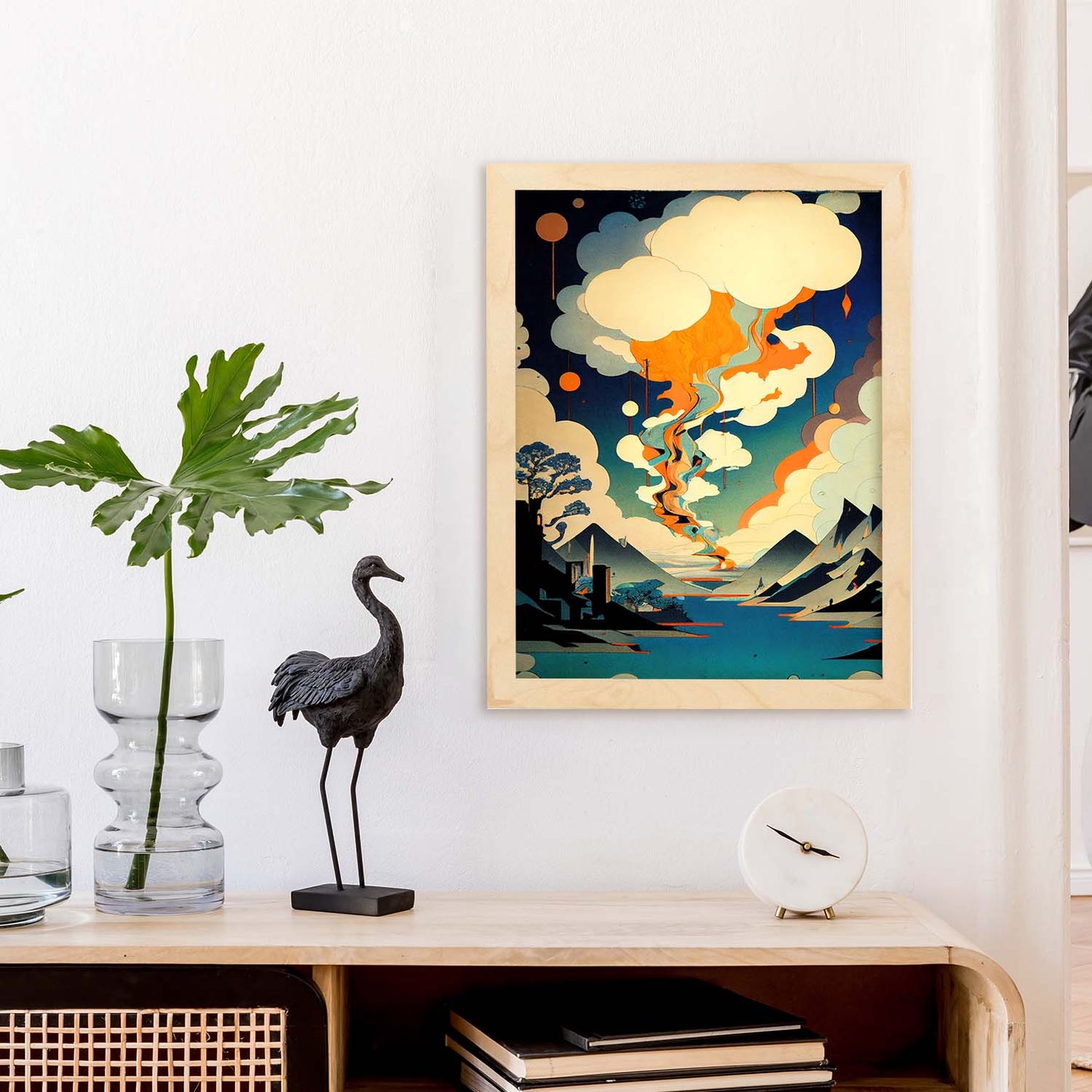 Nacnic Abstract Surreal Ukiyo 13. estampados de arte estético de pared para el diseño de dormitorio o sala de estar.-Artwork-Nacnic-Nacnic Estudio SL