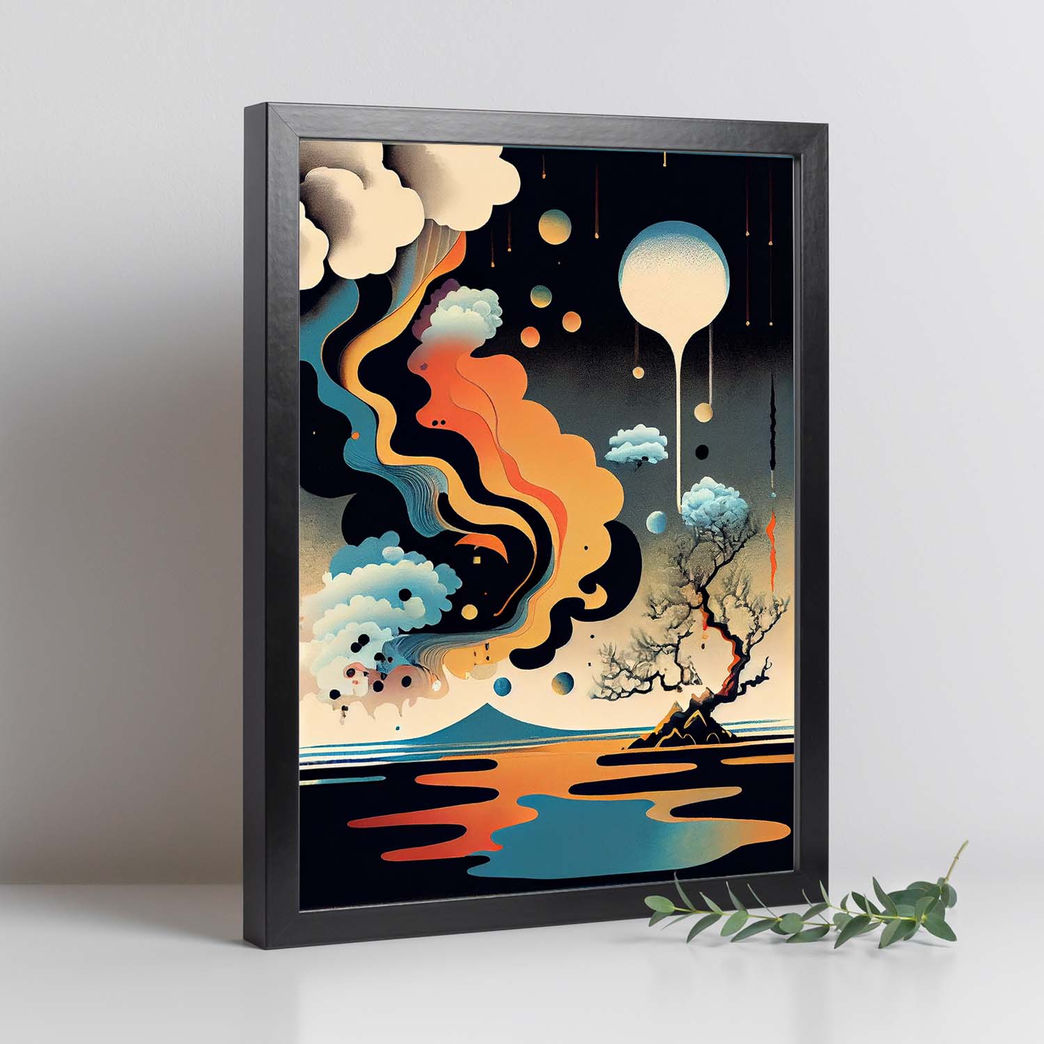 Nacnic Abstract Surreal Ukiyo 16. estampados de arte estético de pared para el diseño de dormitorio o sala de estar.-Artwork-Nacnic-Nacnic Estudio SL