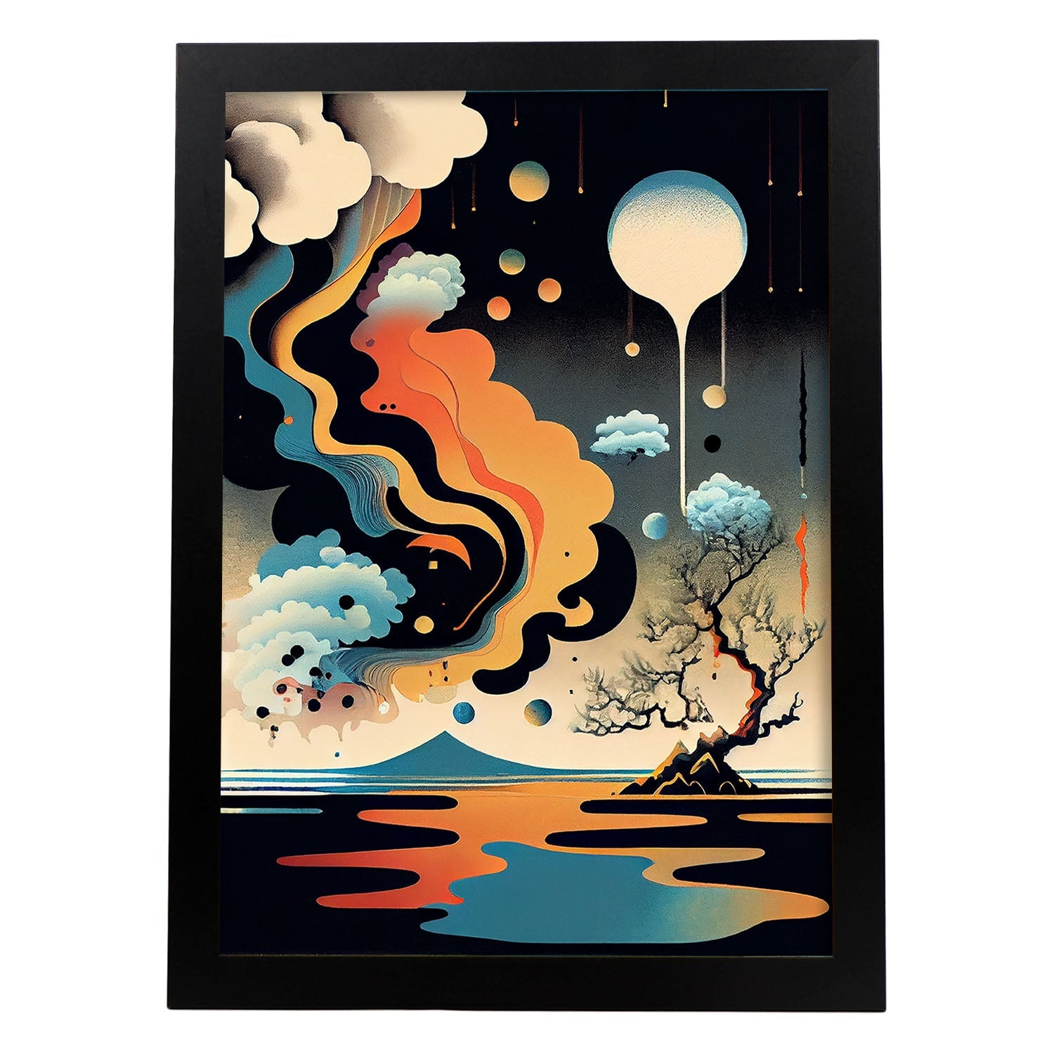 Nacnic Abstract Surreal Ukiyo 16. estampados de arte estético de pared para el diseño de dormitorio o sala de estar.-Artwork-Nacnic-A4-Sin marco-Nacnic Estudio SL