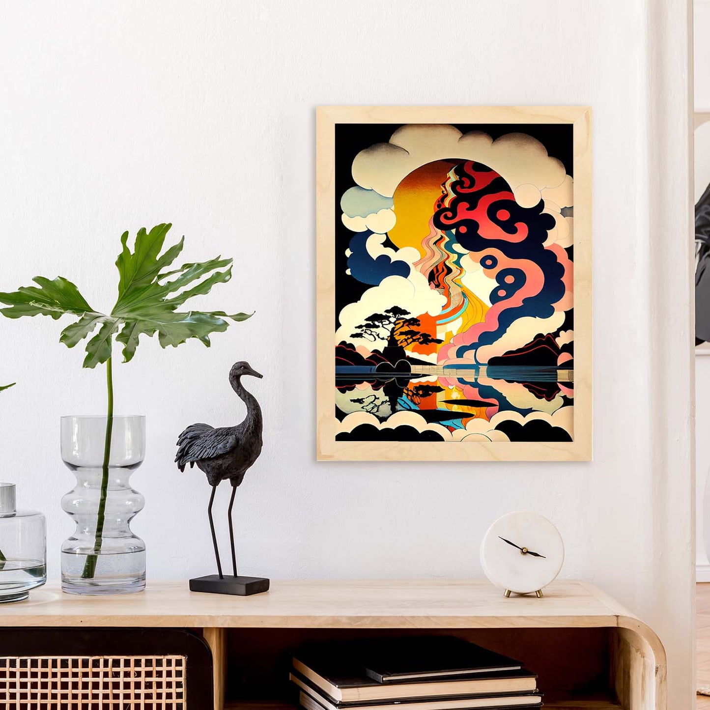 Nacnic Abstract Surreal Ukiyo 17. estampados de arte estético de pared para el diseño de dormitorio o sala de estar.-Artwork-Nacnic-Nacnic Estudio SL