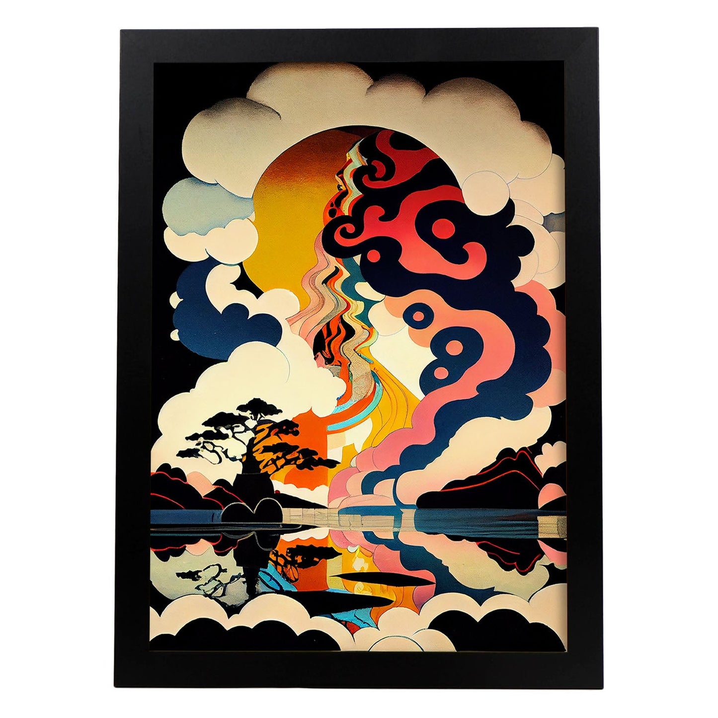 Nacnic Abstract Surreal Ukiyo 17. estampados de arte estético de pared para el diseño de dormitorio o sala de estar.-Artwork-Nacnic-A4-Sin marco-Nacnic Estudio SL