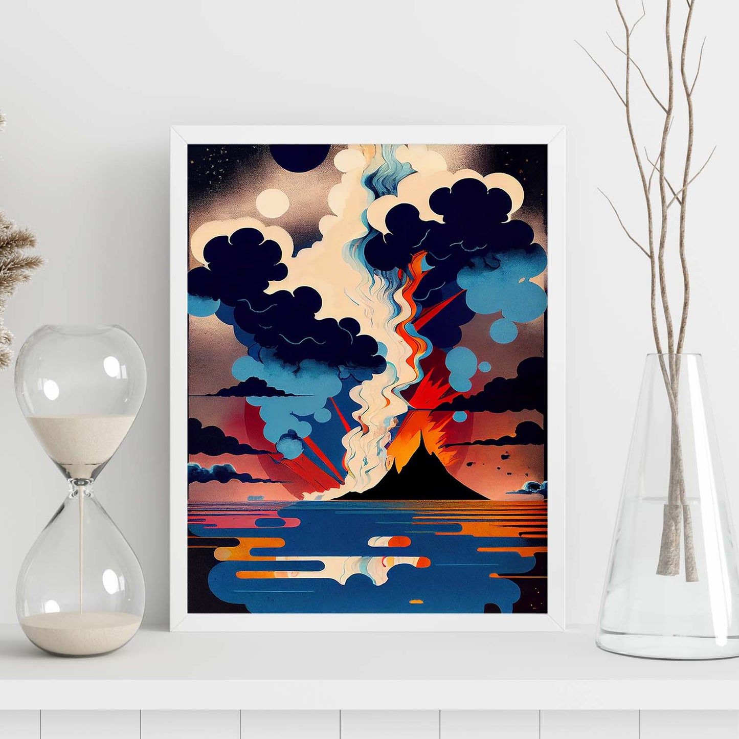 Nacnic Abstract Surreal Ukiyo 19. estampados de arte estético de pared para el diseño de dormitorio o sala de estar.-Artwork-Nacnic-Nacnic Estudio SL