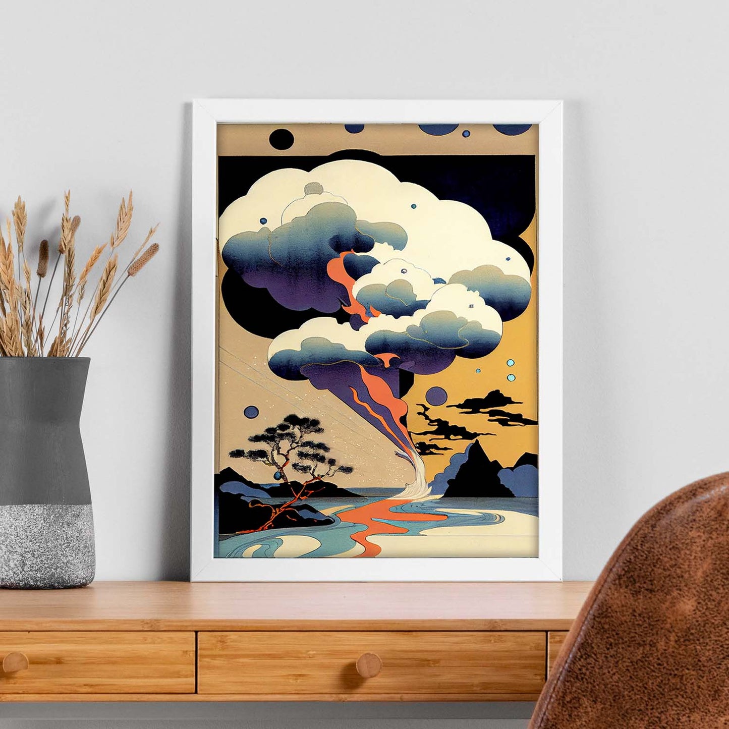 Nacnic Abstract Surreal Ukiyo 1. estampados de arte estético de pared para el diseño de dormitorio o sala de estar.-Artwork-Nacnic-Nacnic Estudio SL
