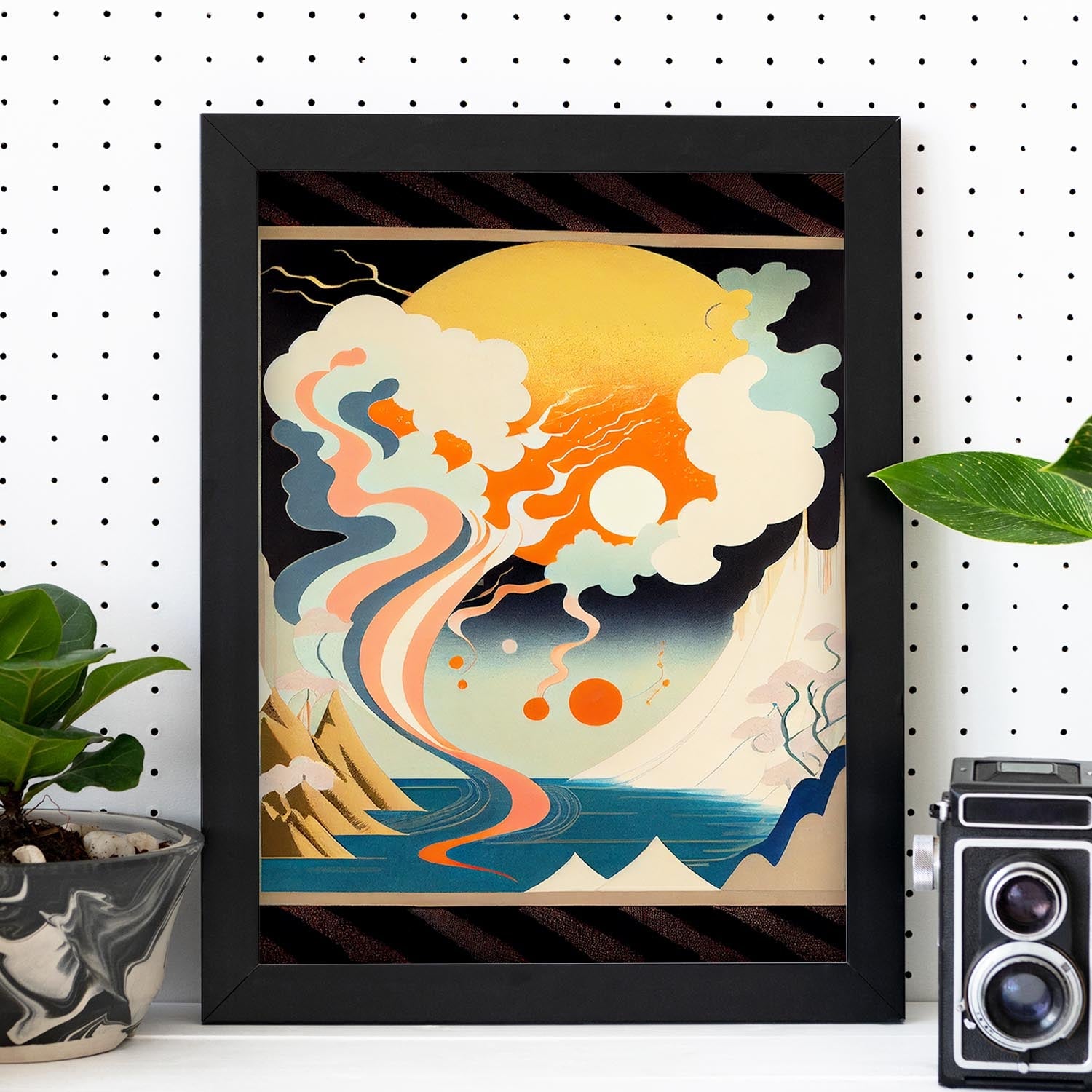 Nacnic Abstract Surreal Ukiyo 20. estampados de arte estético de pared para el diseño de dormitorio o sala de estar.-Artwork-Nacnic-Nacnic Estudio SL