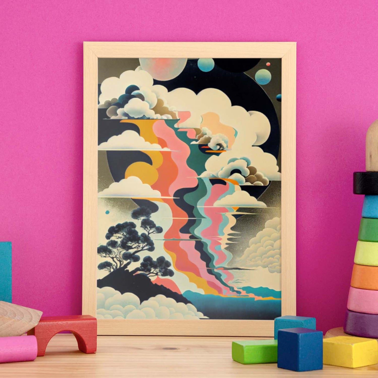 Nacnic Abstract Surreal Ukiyo 21. estampados de arte estético de pared para el diseño de dormitorio o sala de estar.-Artwork-Nacnic-Nacnic Estudio SL