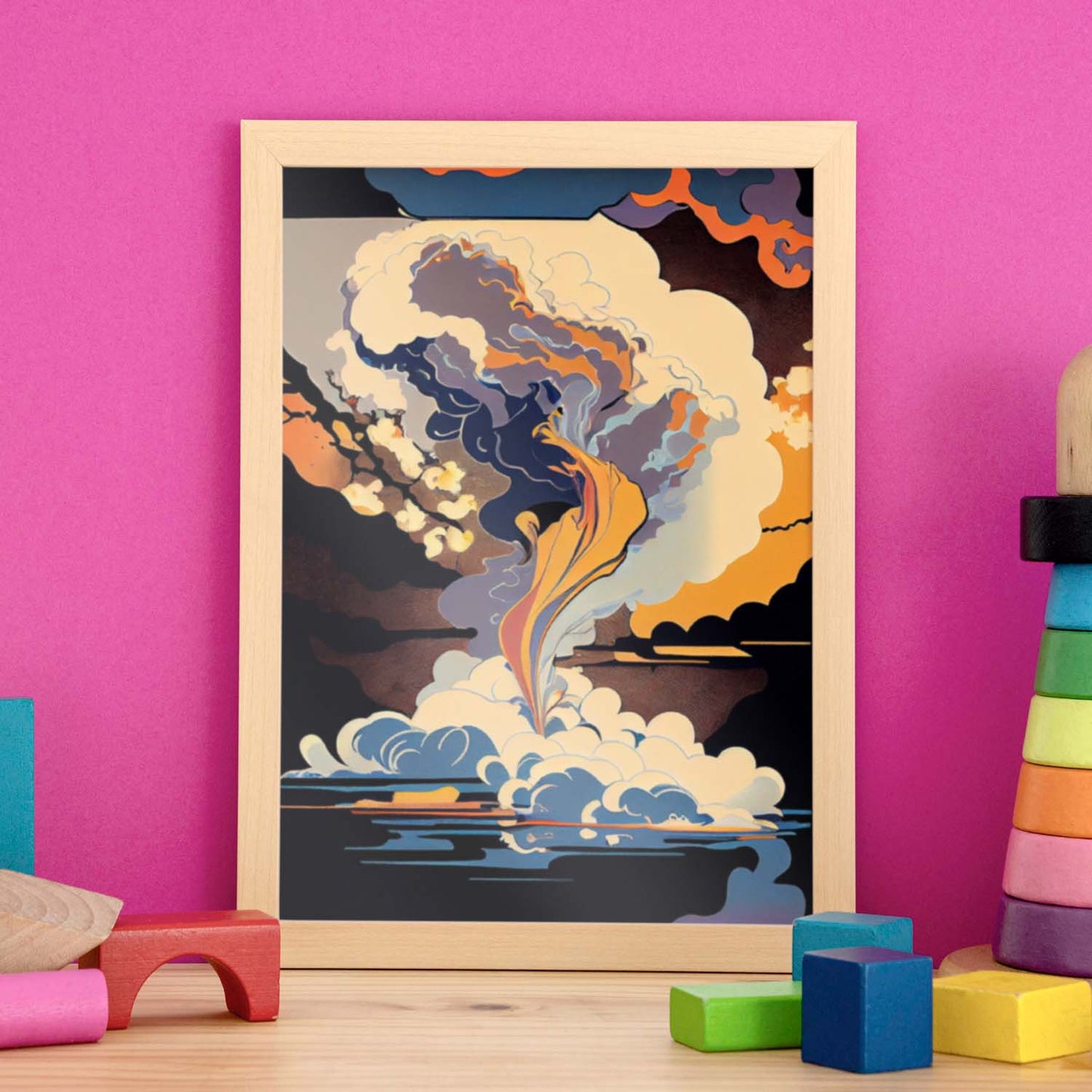 Nacnic Abstract Surreal Ukiyo 22. estampados de arte estético de pared para el diseño de dormitorio o sala de estar.-Artwork-Nacnic-Nacnic Estudio SL