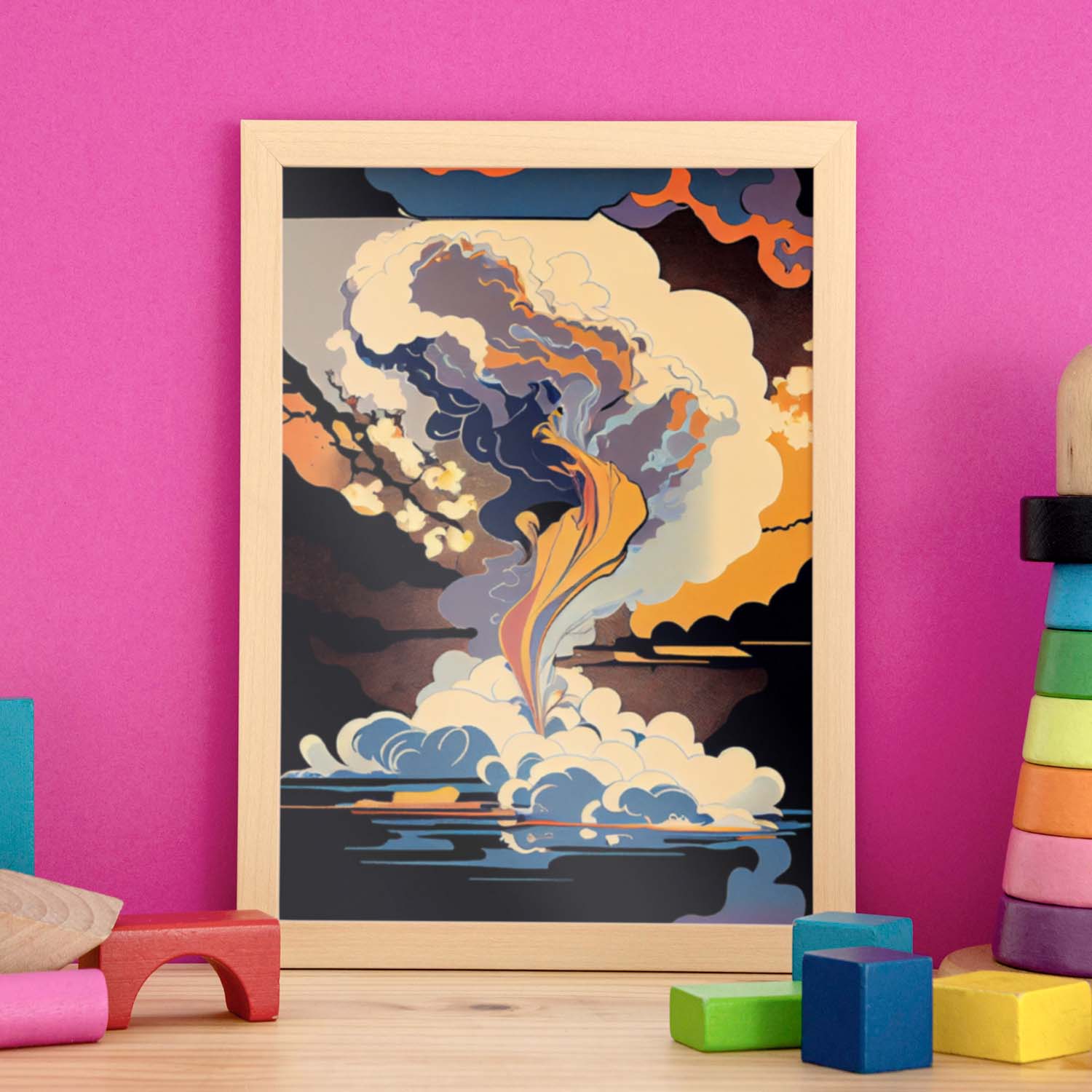 Nacnic Abstract Surreal Ukiyo 22. estampados de arte estético de pared para el diseño de dormitorio o sala de estar.-Artwork-Nacnic-Nacnic Estudio SL