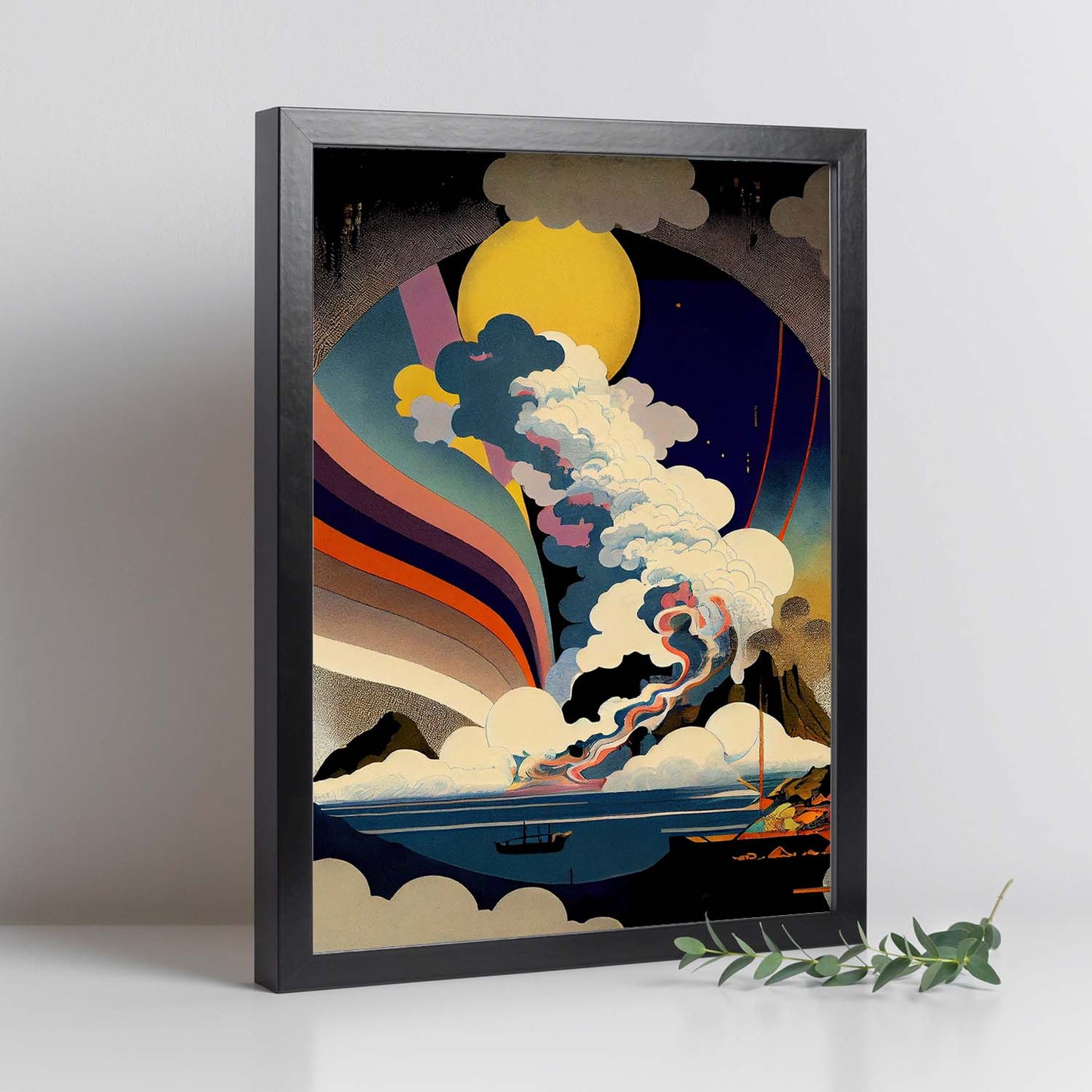 Nacnic Abstract Surreal Ukiyo 23. estampados de arte estético de pared para el diseño de dormitorio o sala de estar.-Artwork-Nacnic-Nacnic Estudio SL