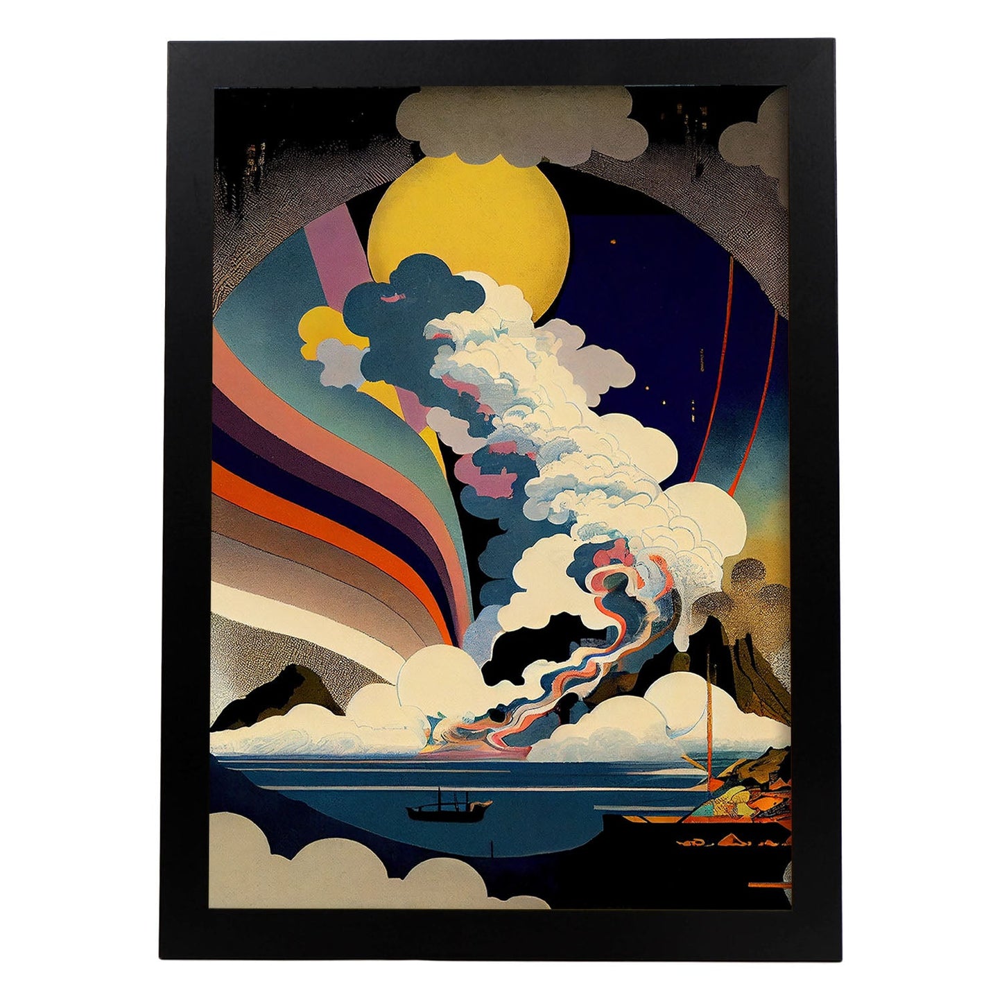 Nacnic Abstract Surreal Ukiyo 23. estampados de arte estético de pared para el diseño de dormitorio o sala de estar.-Artwork-Nacnic-A4-Sin marco-Nacnic Estudio SL
