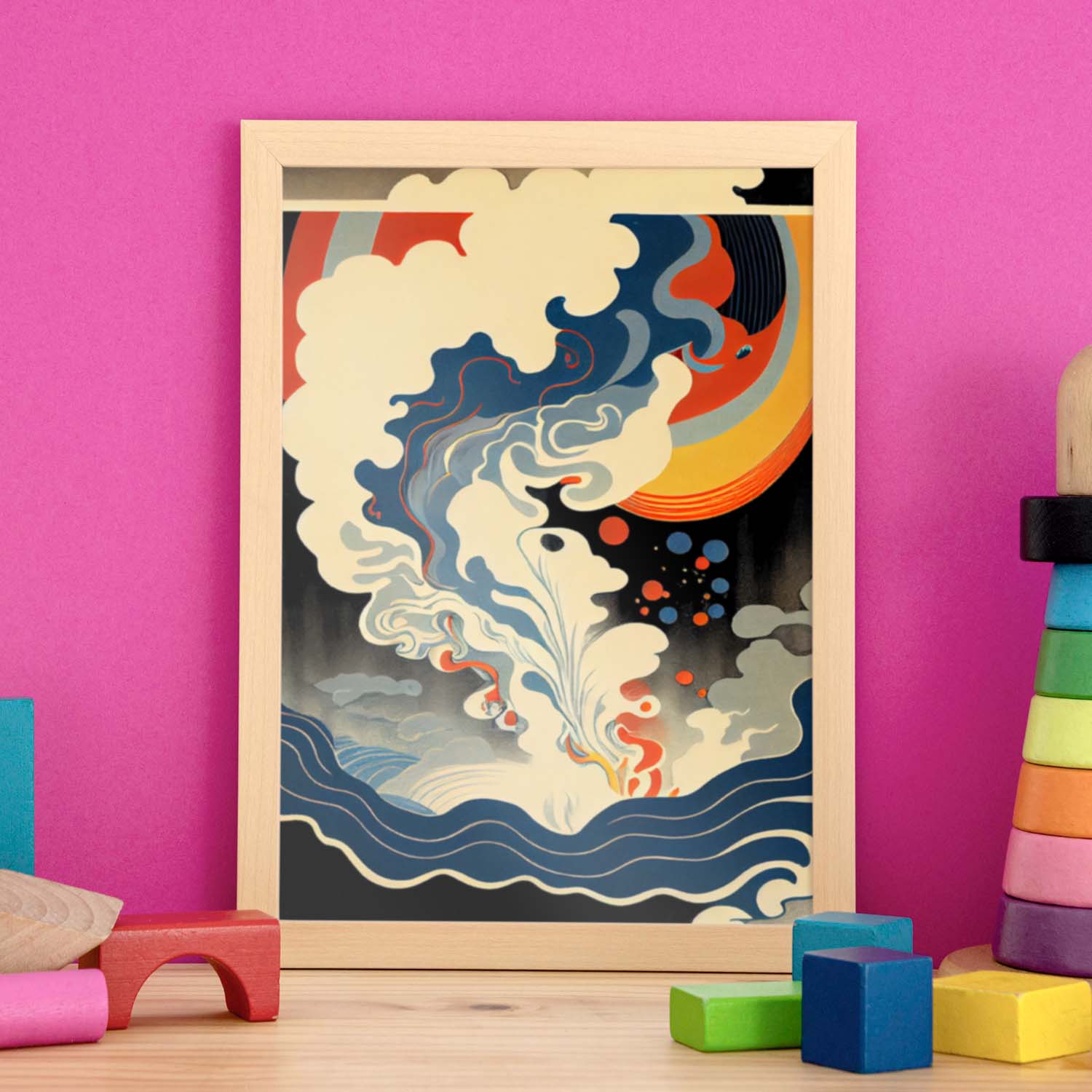Nacnic Abstract Surreal Ukiyo 24. estampados de arte estético de pared para el diseño de dormitorio o sala de estar.-Artwork-Nacnic-Nacnic Estudio SL