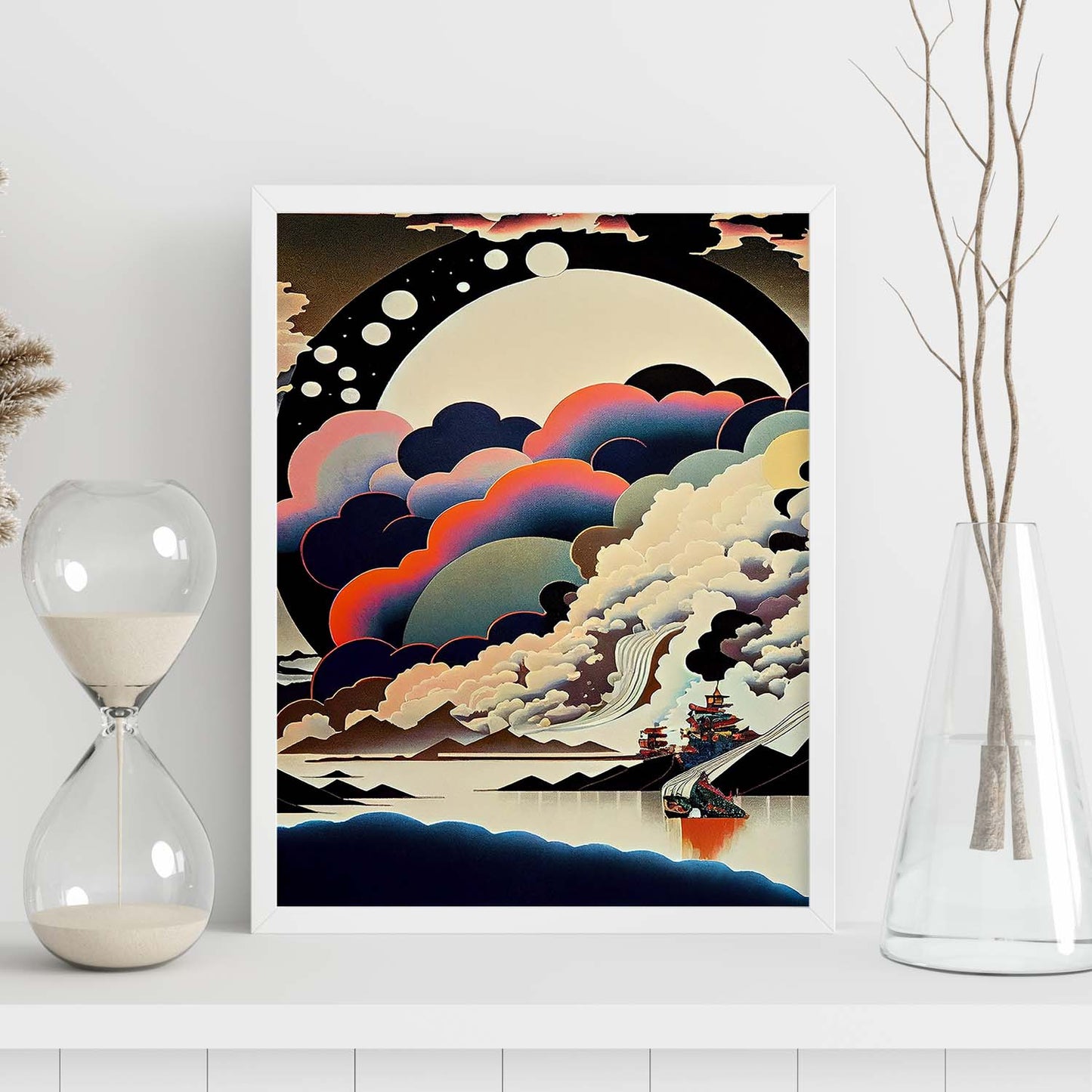 Nacnic Abstract Surreal Ukiyo 26. estampados de arte estético de pared para el diseño de dormitorio o sala de estar.-Artwork-Nacnic-Nacnic Estudio SL
