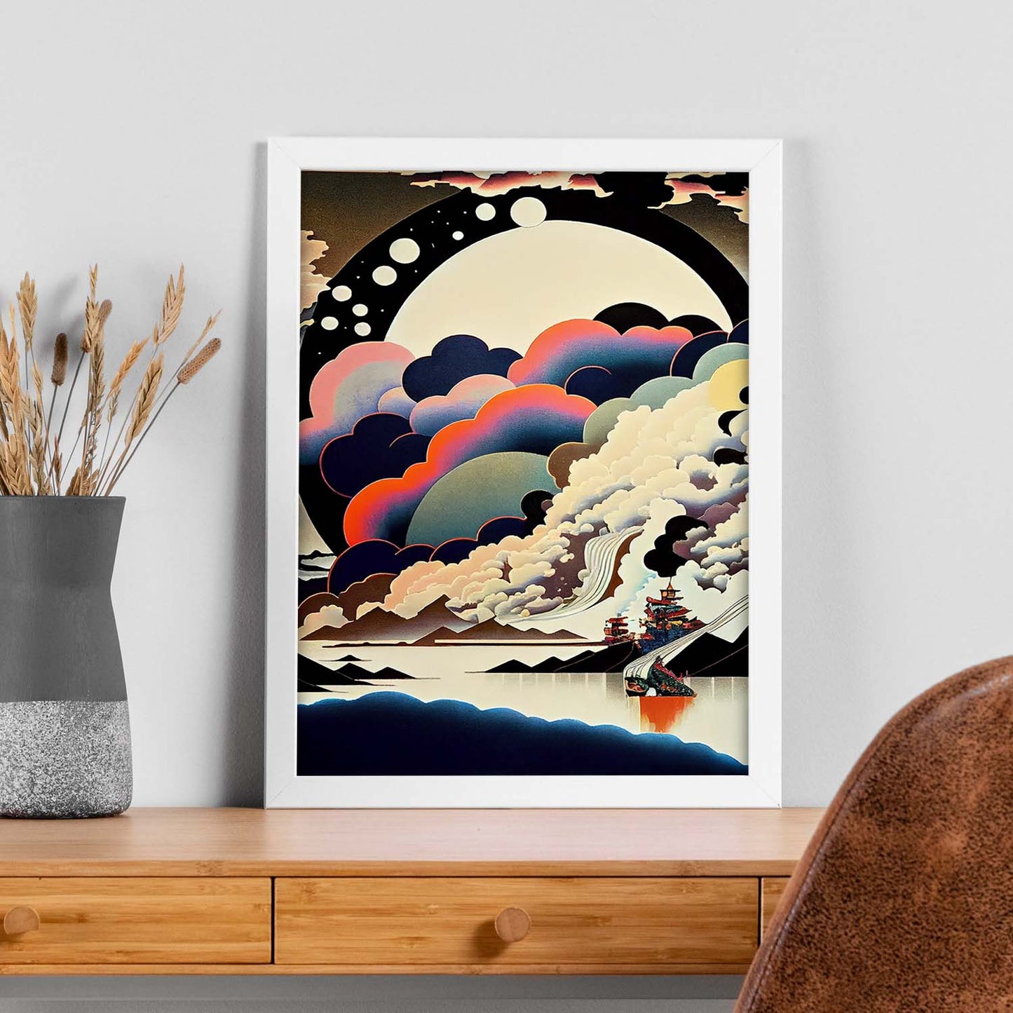 Nacnic Abstract Surreal Ukiyo 26. estampados de arte estético de pared para el diseño de dormitorio o sala de estar.-Artwork-Nacnic-Nacnic Estudio SL