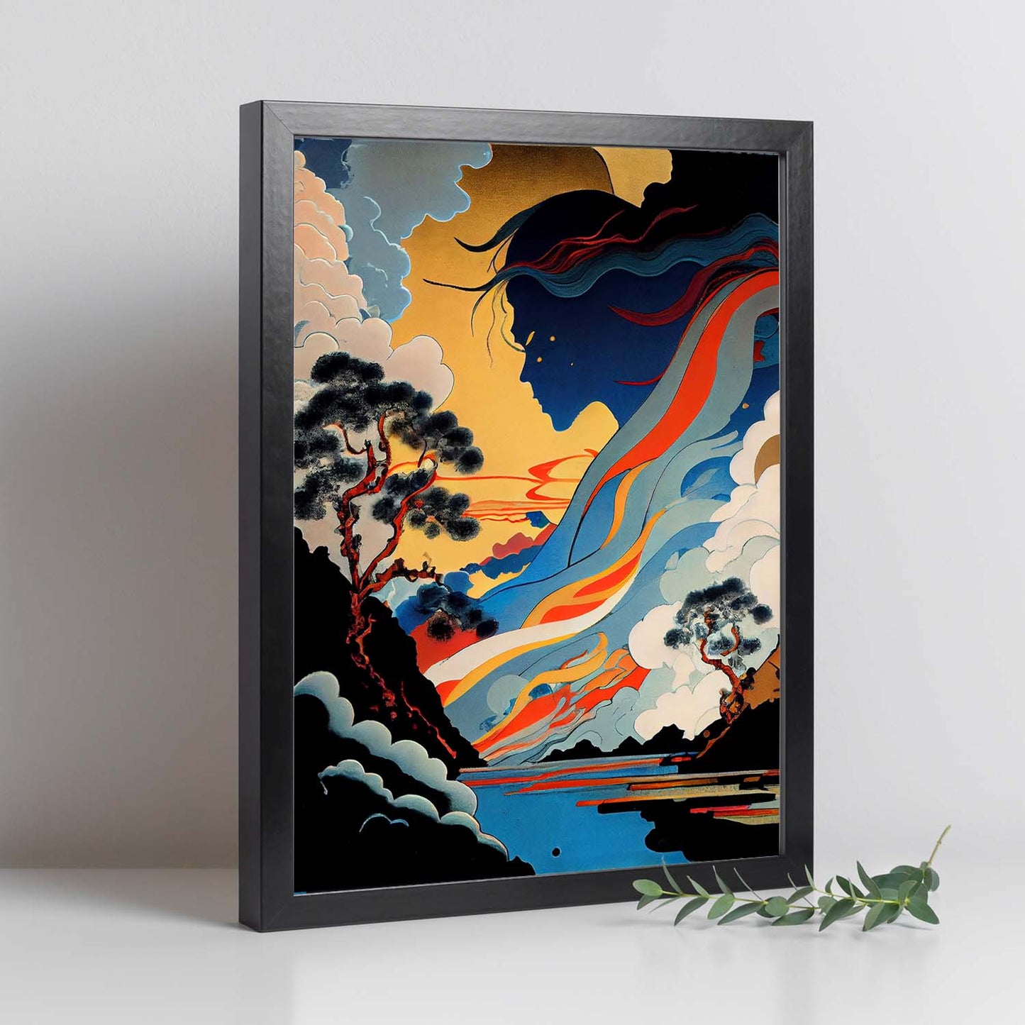 Nacnic Abstract Surreal Ukiyo 27. estampados de arte estético de pared para el diseño de dormitorio o sala de estar.-Artwork-Nacnic-Nacnic Estudio SL