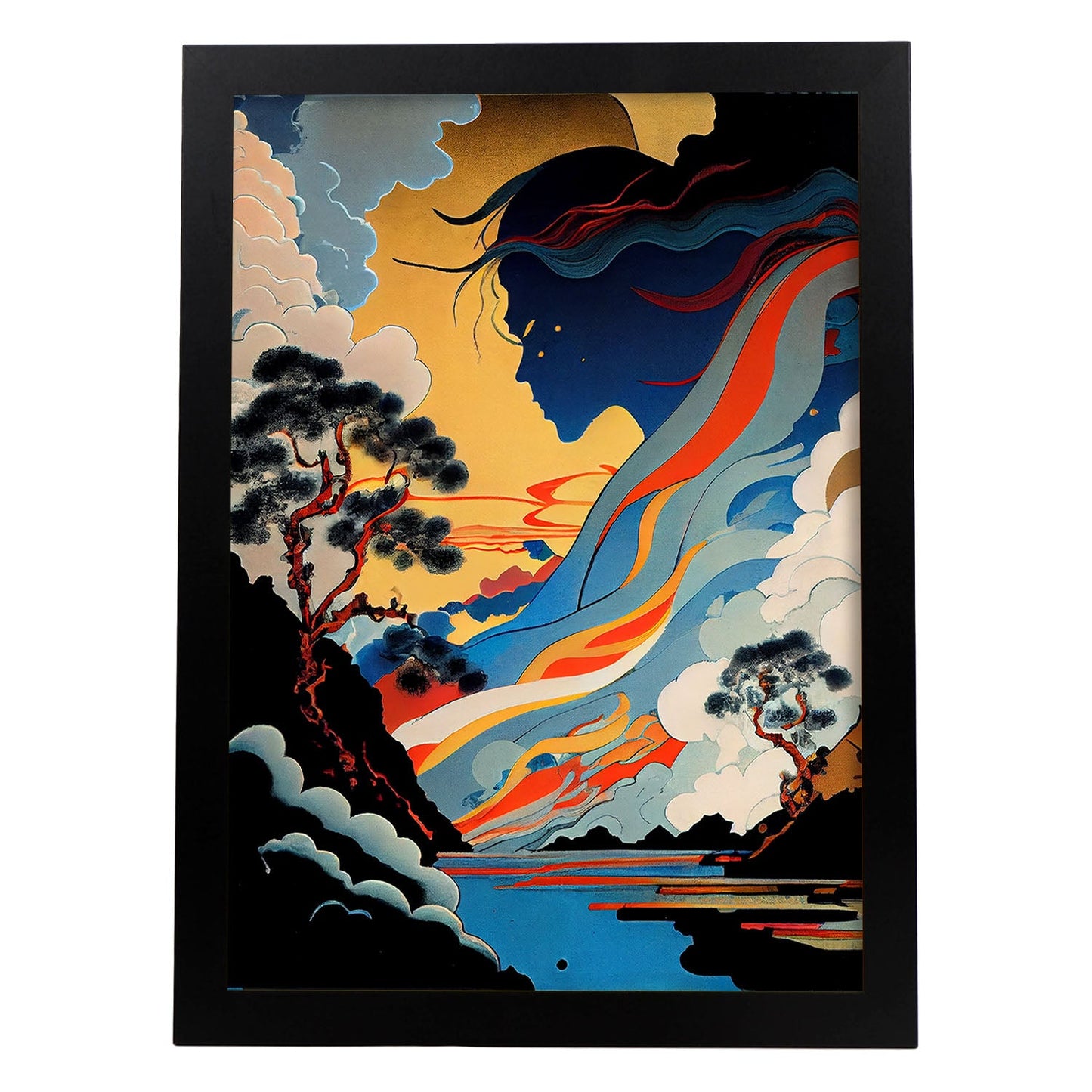 Nacnic Abstract Surreal Ukiyo 27. estampados de arte estético de pared para el diseño de dormitorio o sala de estar.-Artwork-Nacnic-A4-Sin marco-Nacnic Estudio SL