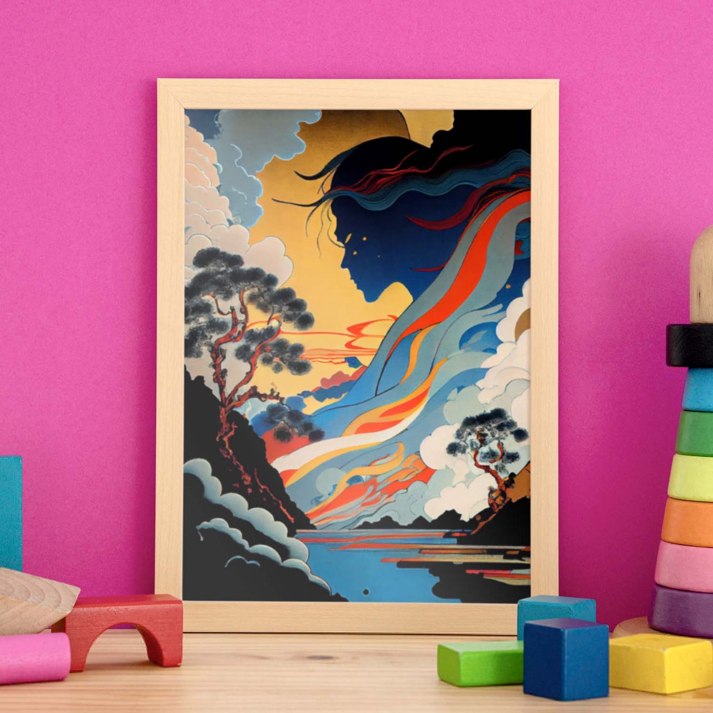 Nacnic Abstract Surreal Ukiyo 27. estampados de arte estético de pared para el diseño de dormitorio o sala de estar.-Artwork-Nacnic-Nacnic Estudio SL