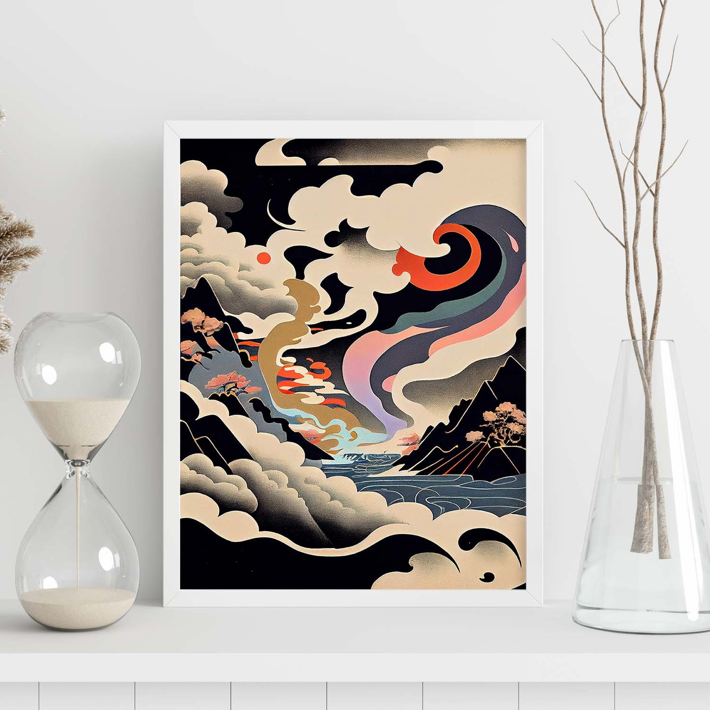 Nacnic Abstract Surreal Ukiyo 28. estampados de arte estético de pared para el diseño de dormitorio o sala de estar.-Artwork-Nacnic-Nacnic Estudio SL