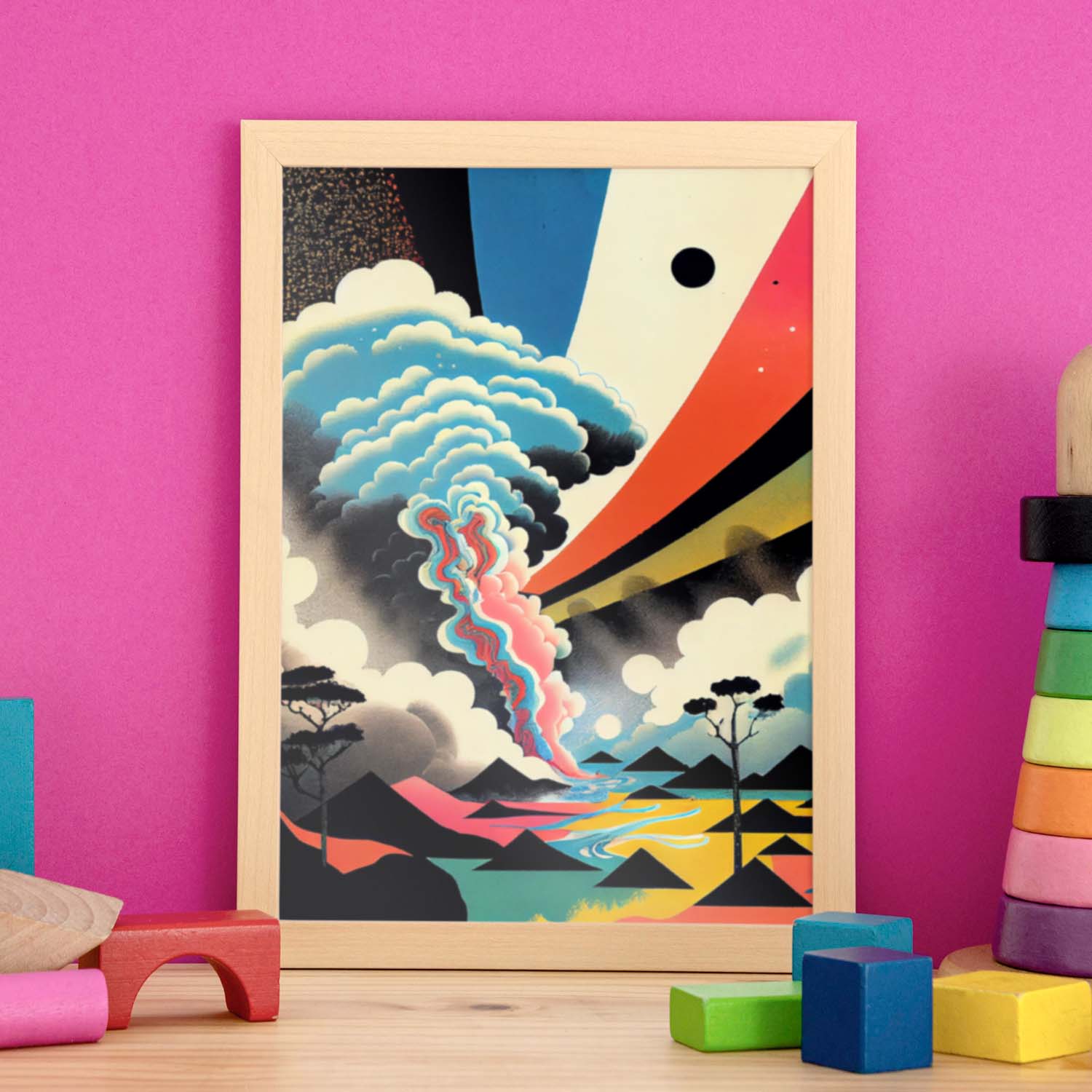 Nacnic Abstract Surreal Ukiyo 29. estampados de arte estético de pared para el diseño de dormitorio o sala de estar.-Artwork-Nacnic-Nacnic Estudio SL