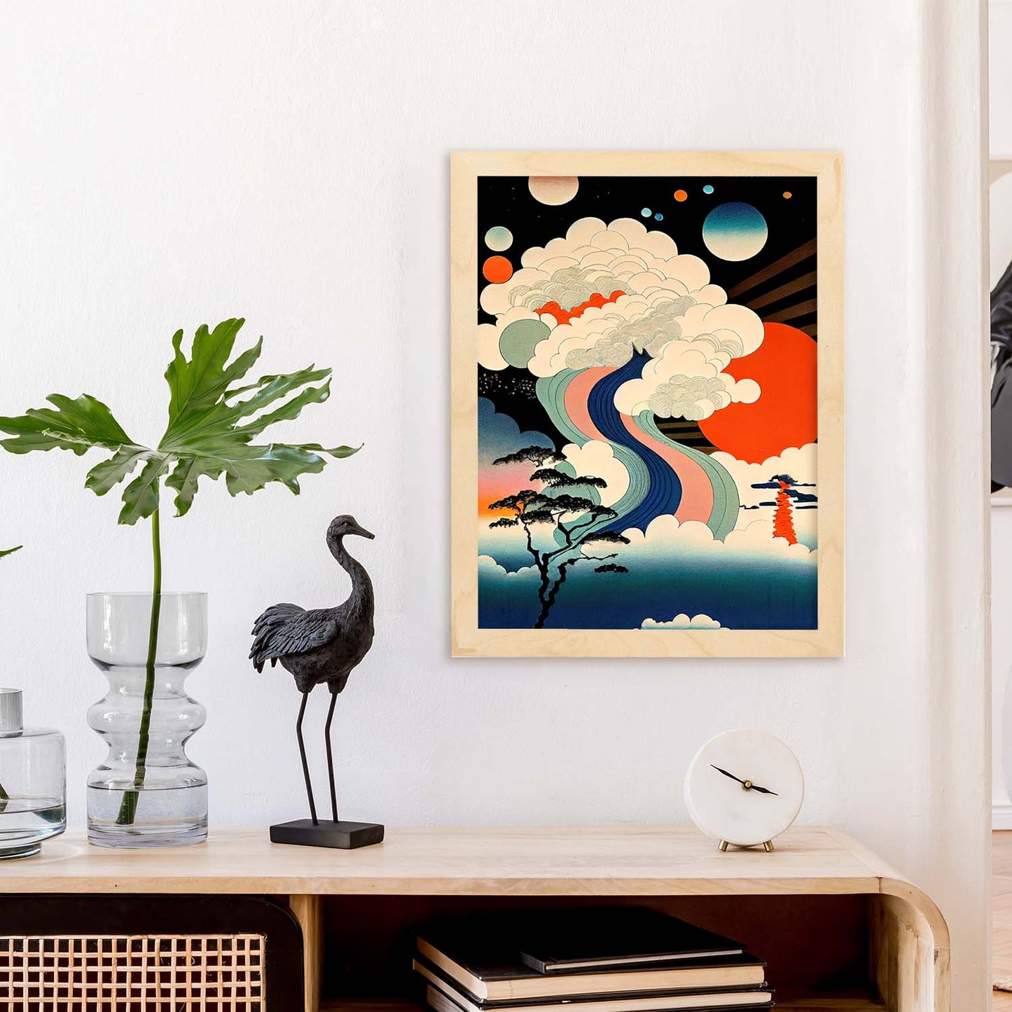 Nacnic Abstract Surreal Ukiyo 31. estampados de arte estético de pared para el diseño de dormitorio o sala de estar.-Artwork-Nacnic-Nacnic Estudio SL