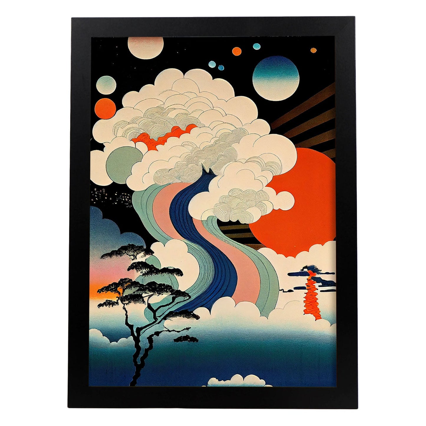 Nacnic Abstract Surreal Ukiyo 31. estampados de arte estético de pared para el diseño de dormitorio o sala de estar.-Artwork-Nacnic-A4-Sin marco-Nacnic Estudio SL