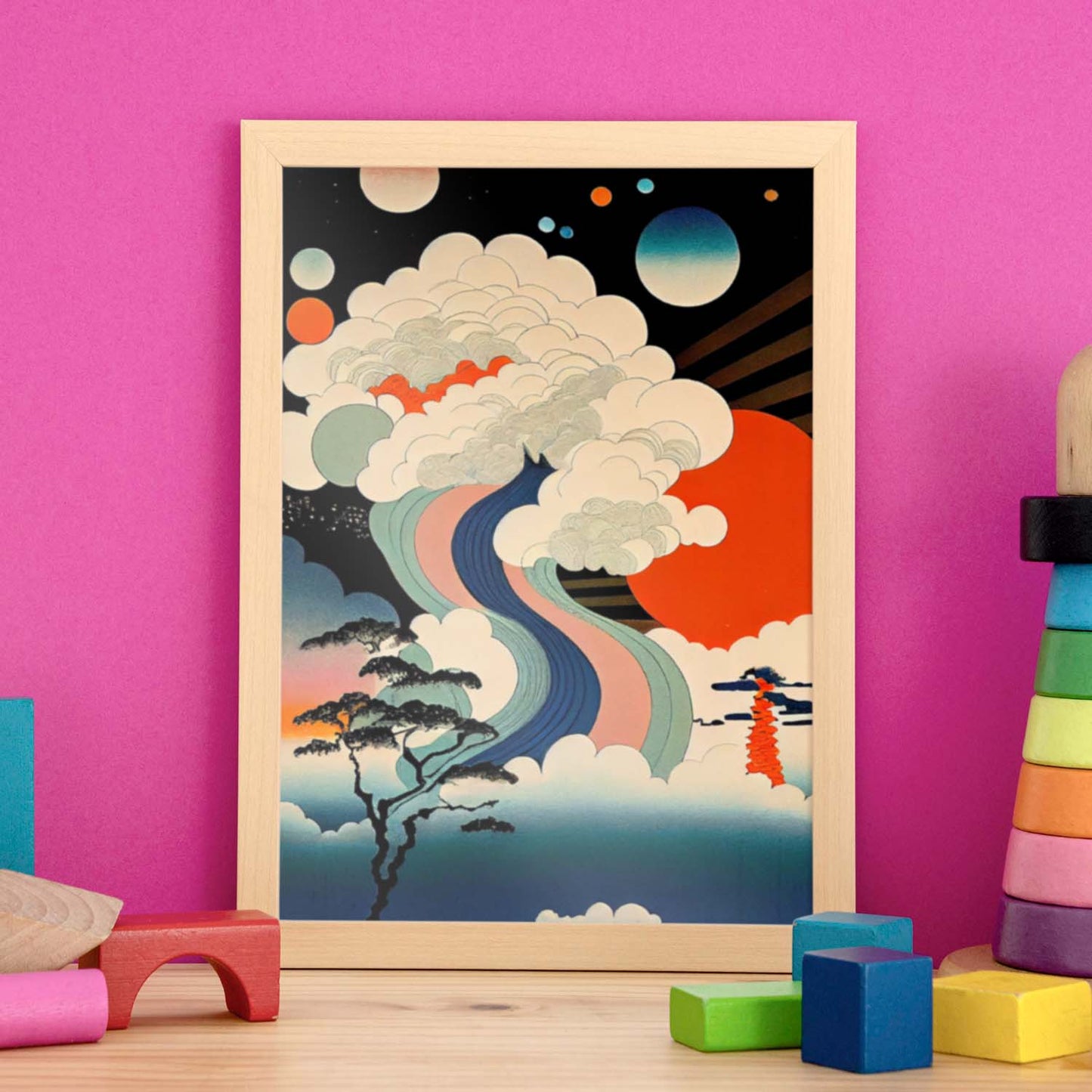 Nacnic Abstract Surreal Ukiyo 31. estampados de arte estético de pared para el diseño de dormitorio o sala de estar.-Artwork-Nacnic-Nacnic Estudio SL
