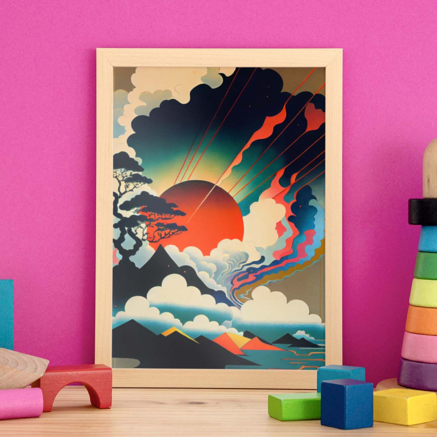 Nacnic Abstract Surreal Ukiyo 32. Impresiones de arte estético de pared para el diseño de dormitorio o sala de estar.-Artwork-Nacnic-Nacnic Estudio SL