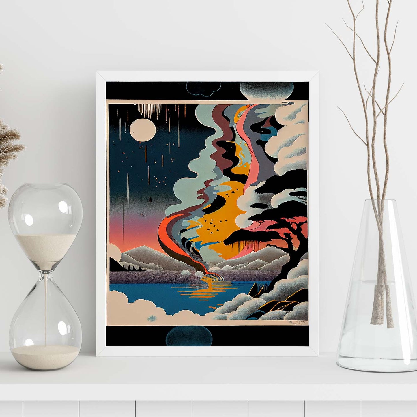 Nacnic Abstract Surreal Ukiyo 34. Impresiones de arte de pared estética para el diseño de dormitorio o sala de estar.-Artwork-Nacnic-Nacnic Estudio SL