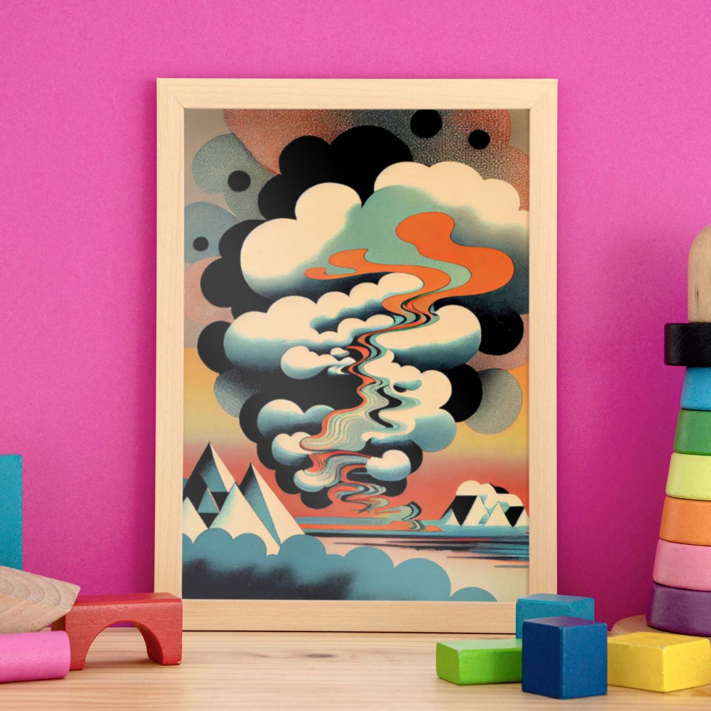 Nacnic Abstract Surreal Ukiyo 37. estampados de arte estético de pared para el diseño de dormitorio o sala de estar.-Artwork-Nacnic-Nacnic Estudio SL